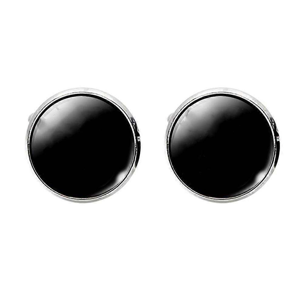 Men’s Decorative Cufflinks Glass Copper Round Shape Tuxedo Shirt Buttons 1 Pair