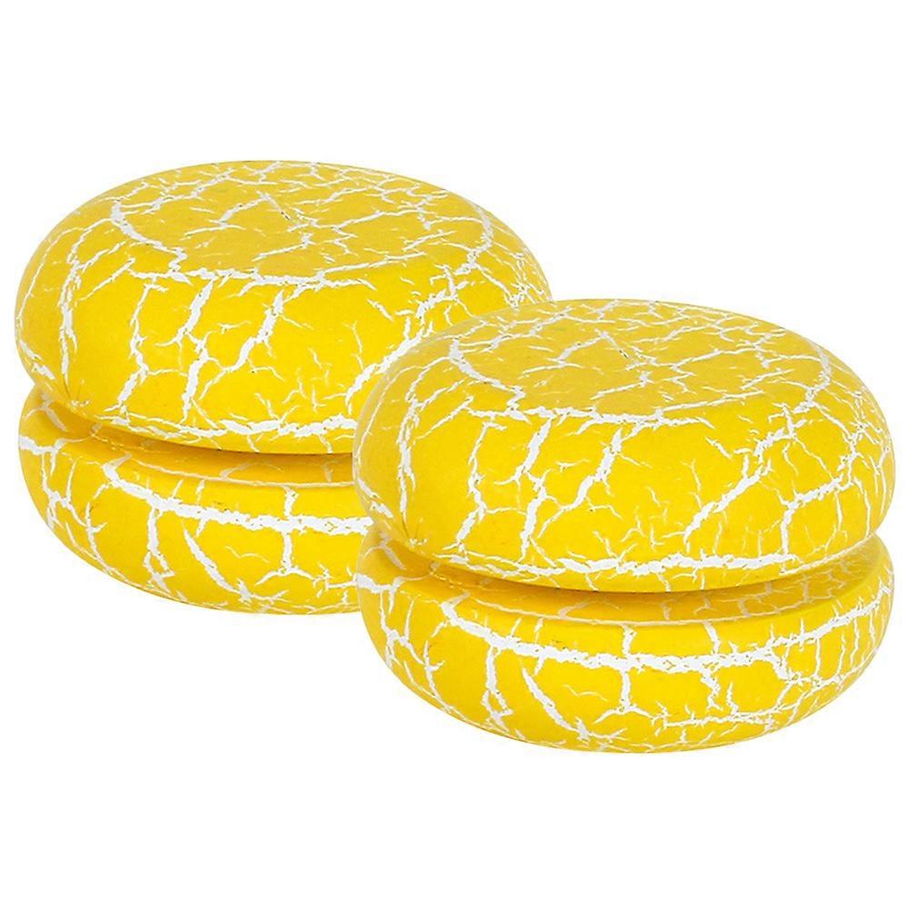 Wooden Yoyo Balls for Kids Playing Yellow Color Improve Handeye Coordination 2 Pieces