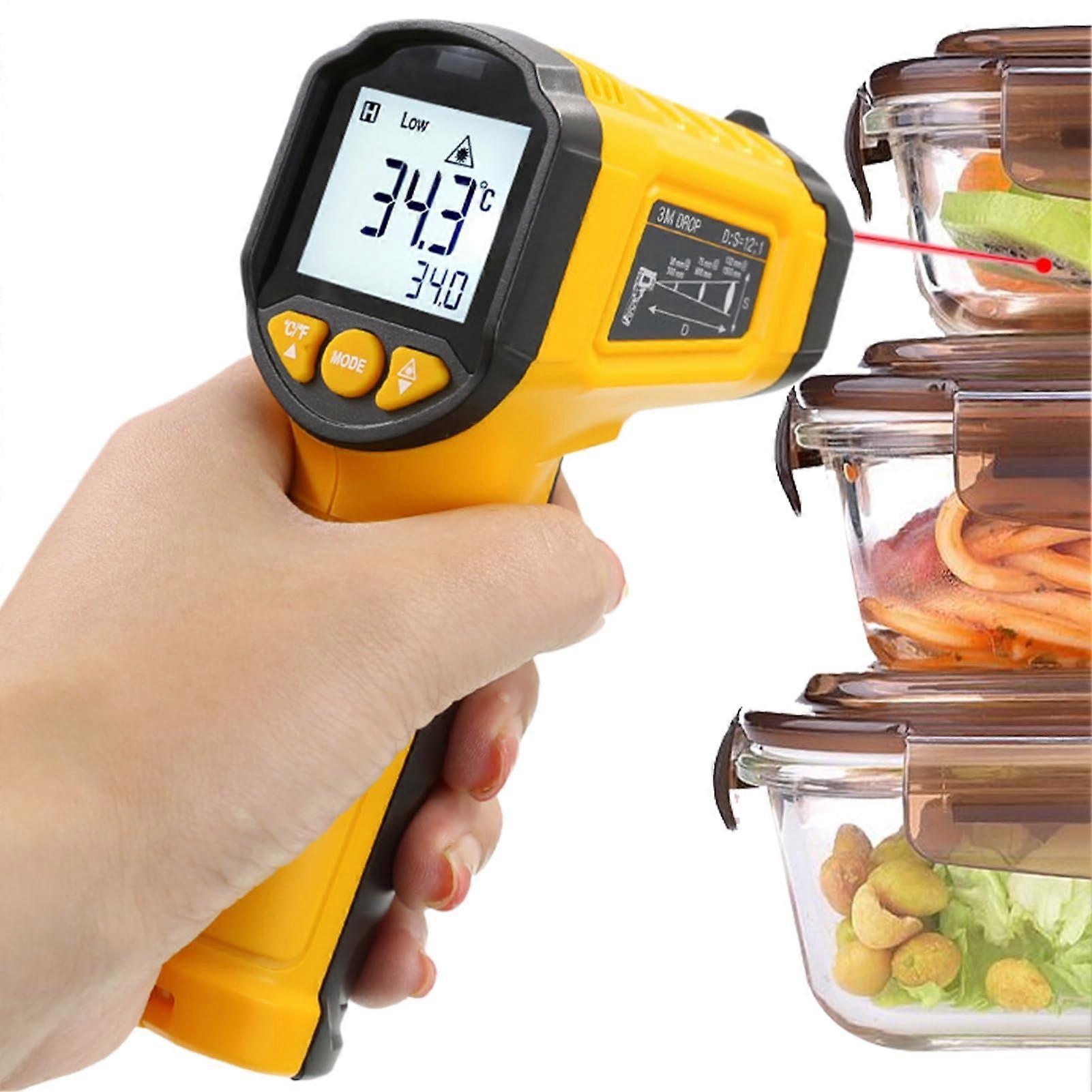 Infrared Thermometer Non-Industrial Gauge, Real-Time Temperature Monitor, High Precision Sensor, 5.51 x 2.76 x 1.57 Inches