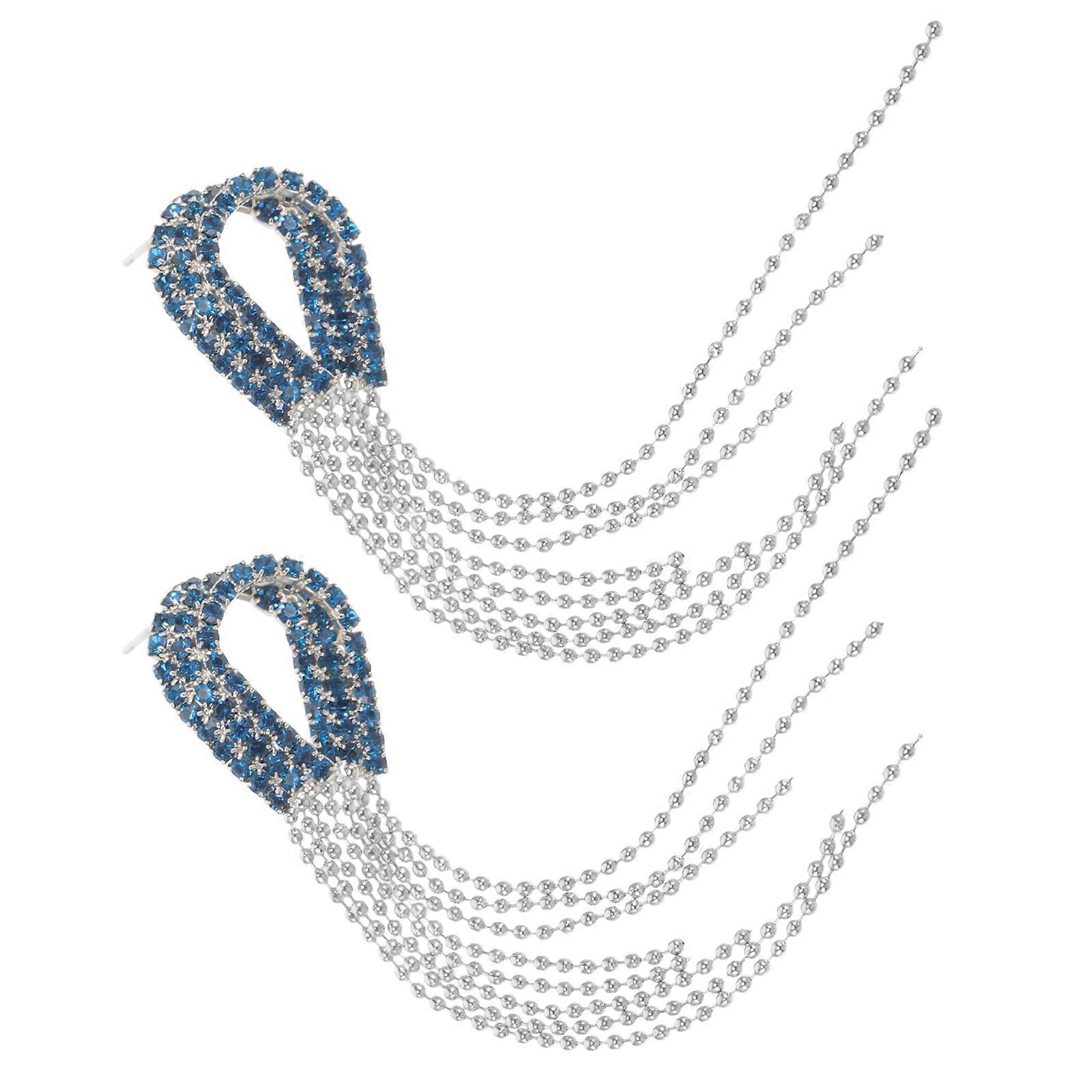 Rhinestone Tassel Earrings for Women with Delicate Design and Multi Color Suitable for Decoration
