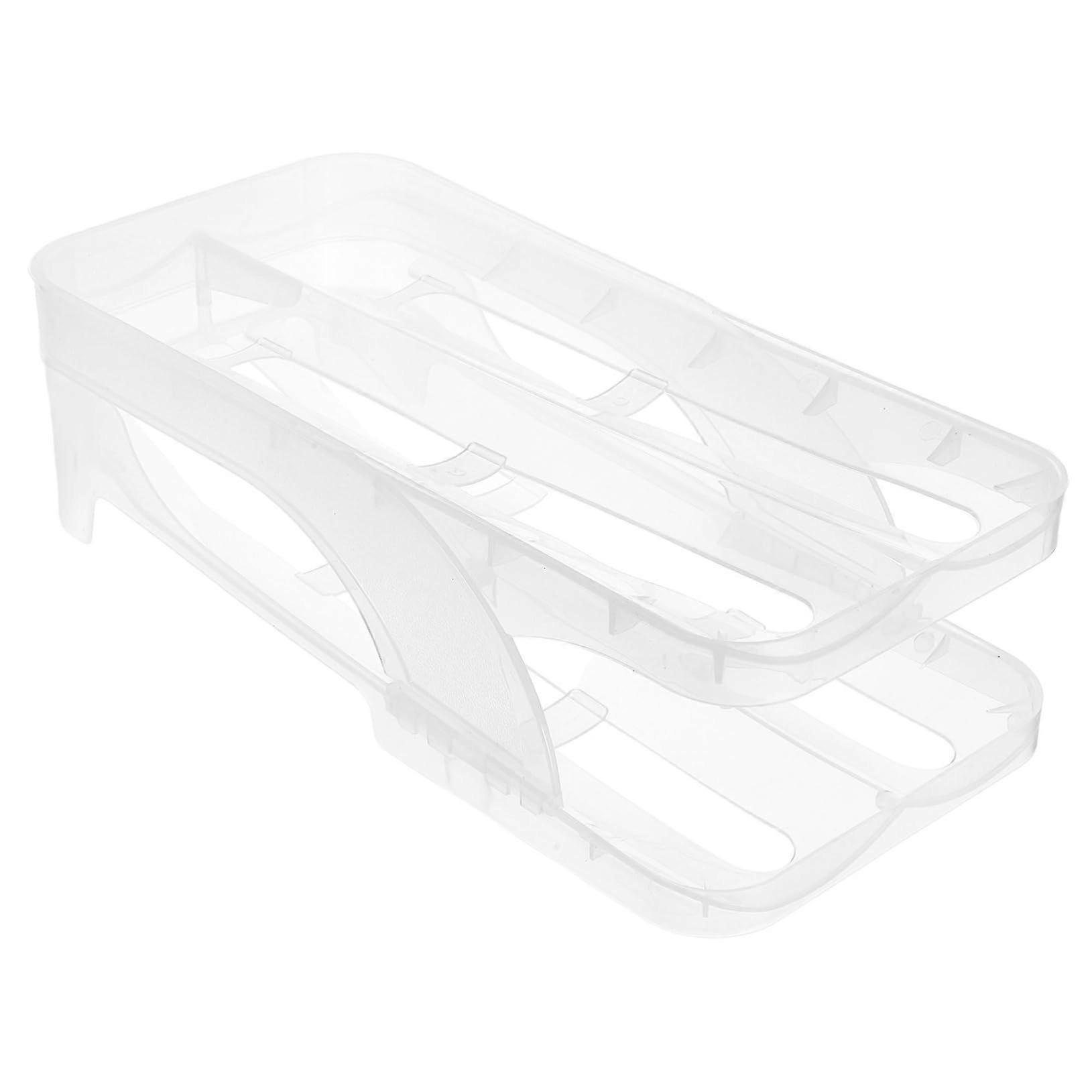 Storage Shelf Tray Automatic Roll Dispenser for Refrigerator - Clear Plastic Organization Accessory for Food Wraps and Foil