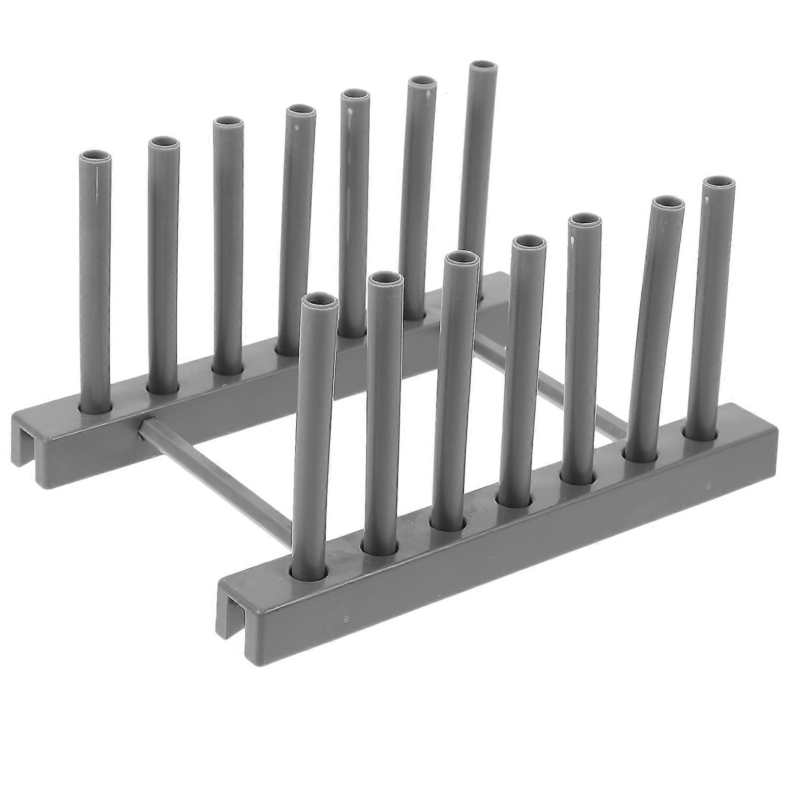Grey Plastic Dish Rack for Storage Use with Smooth Surface and Novel Design 1 Piece