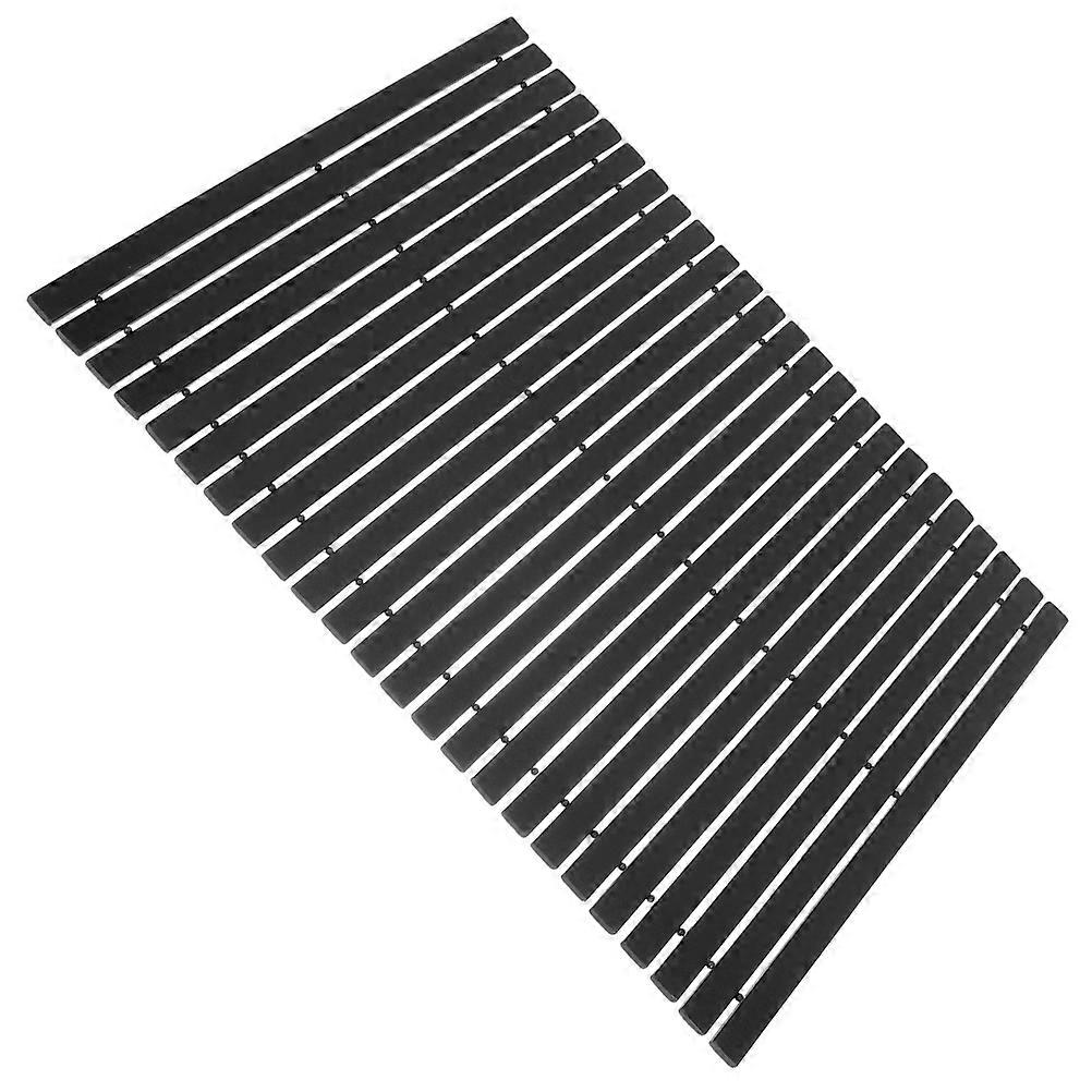Bamboo Bath Mat with NonSkid Performance for Bathroom Use Black Color Adds Elegance to Any Floor 24.5 x 17.5 Inches