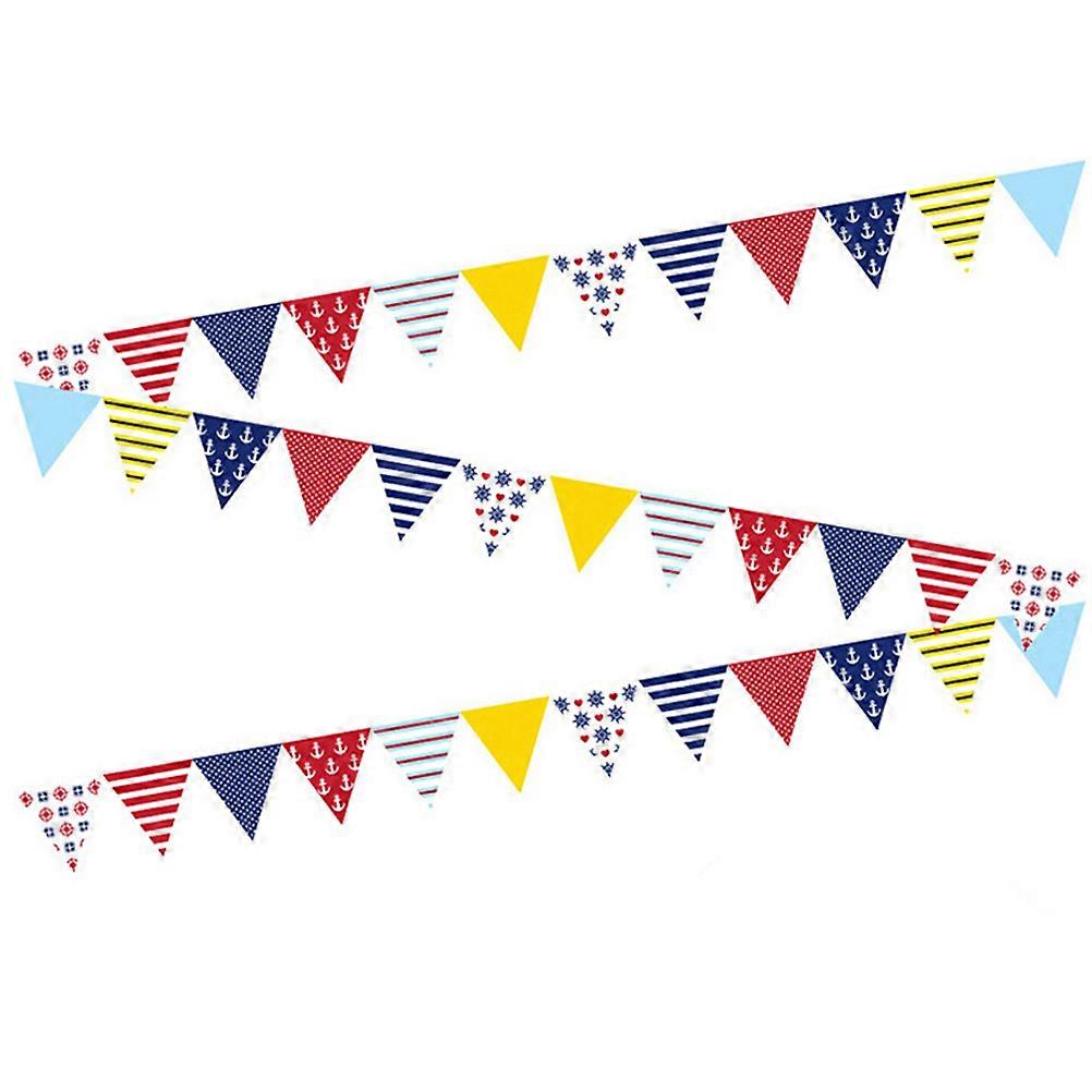 Colorful Paper Pennant Banner for Party Decoration with Marine Design and Long String Multi 70 Inches