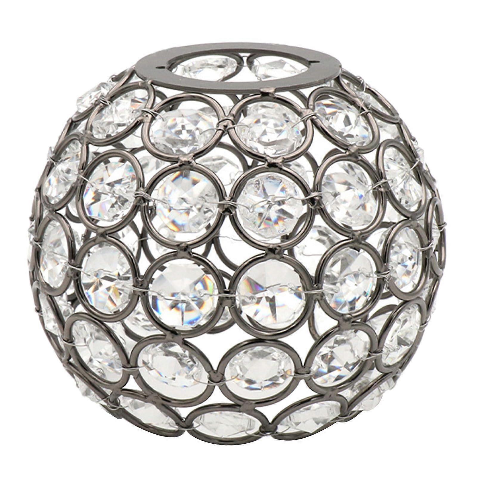Unique Crystal Lamp Shade Round Hollow Lantern For Outdoor Lighting Handmade Silver Lanterns
