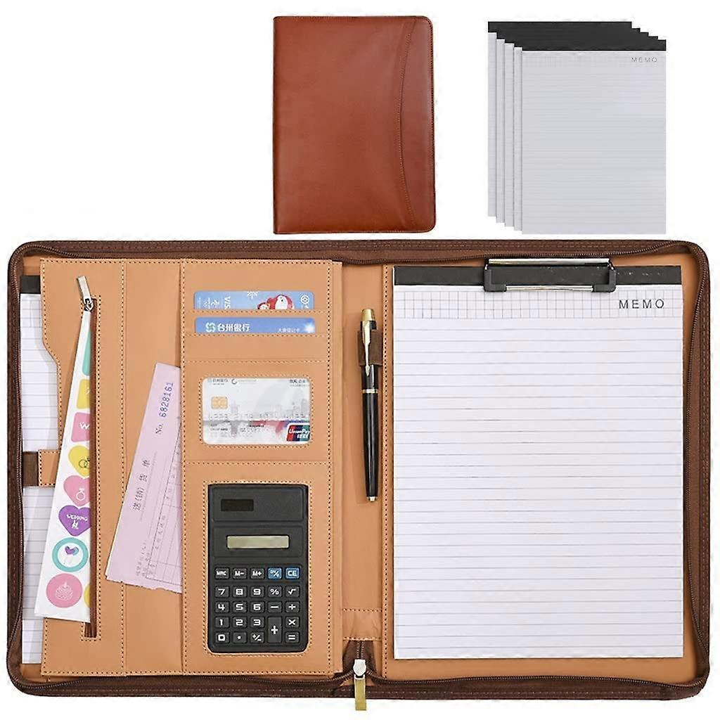 Quilted comforter, comfortable bedding set, Business Portfolio, Leather, A4 Folder, CV Folder with Zipper (Brown)