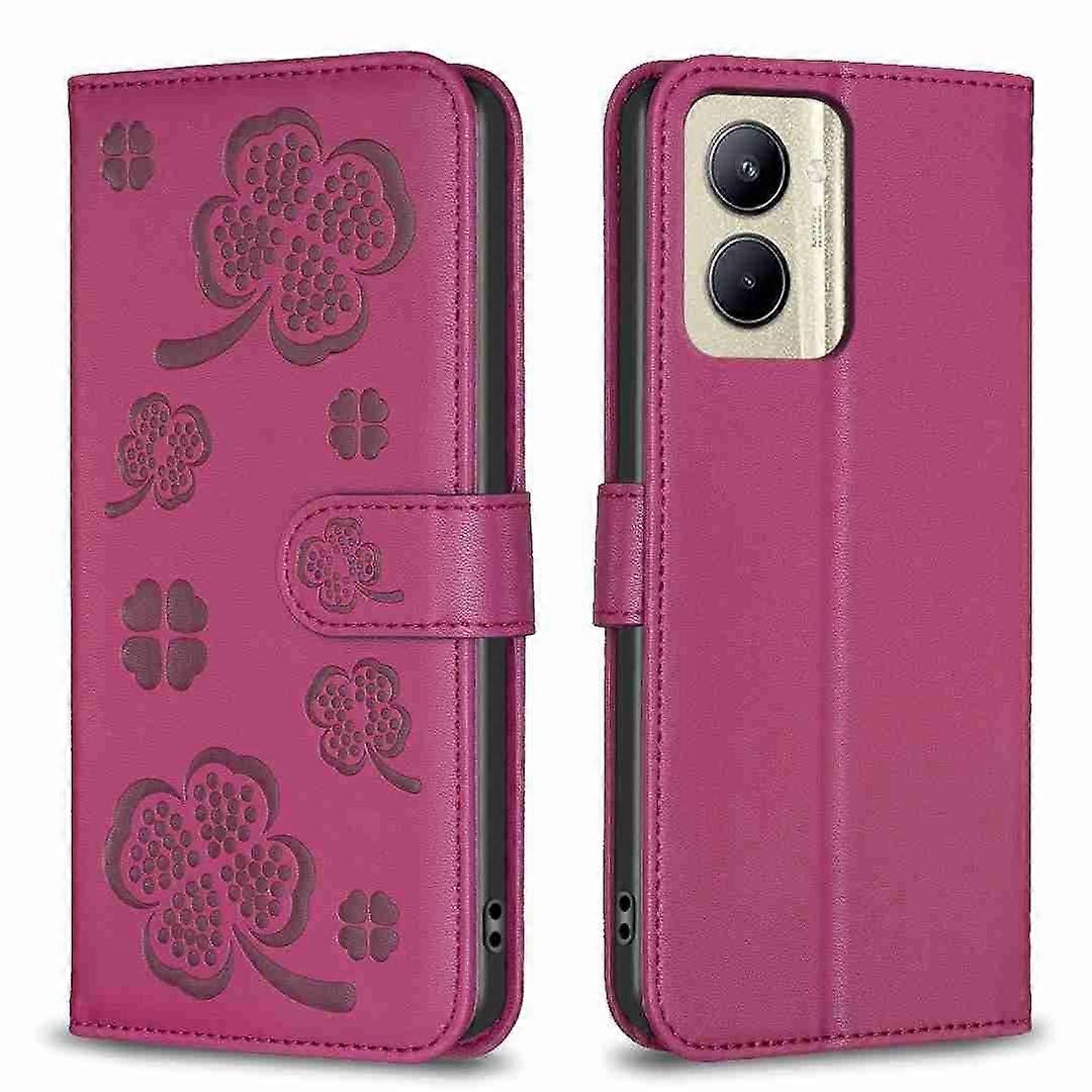 Four-leaf Embossed Leather Phone Case