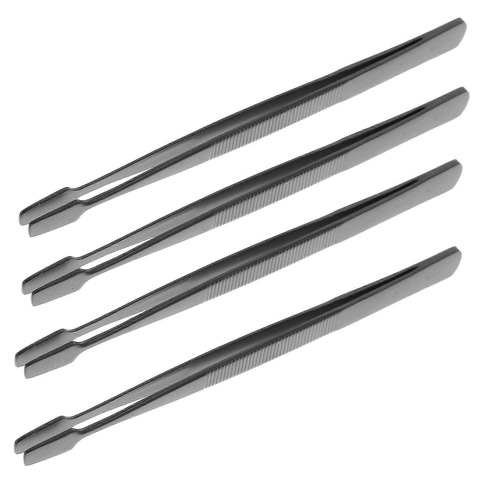 4 pcs Stainless Steel Eyelash Tweezers for Extensions Metal Tool