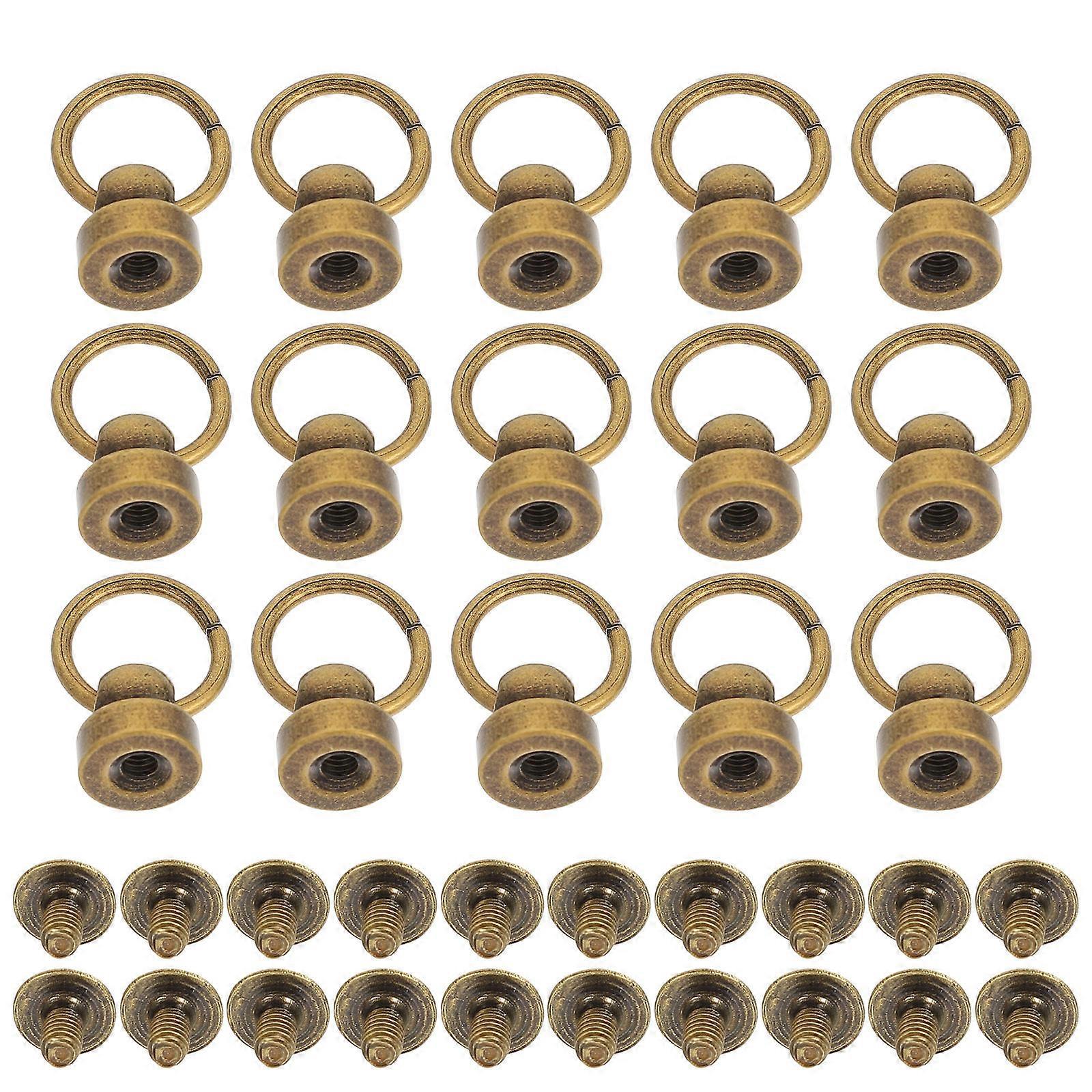 20 Sets DIY Craft Rivets with Pull Ring Buckle – Durable Copper Bag Strap Fasteners for Purse, Phone Case & Belt Accessories – Easy to Install for