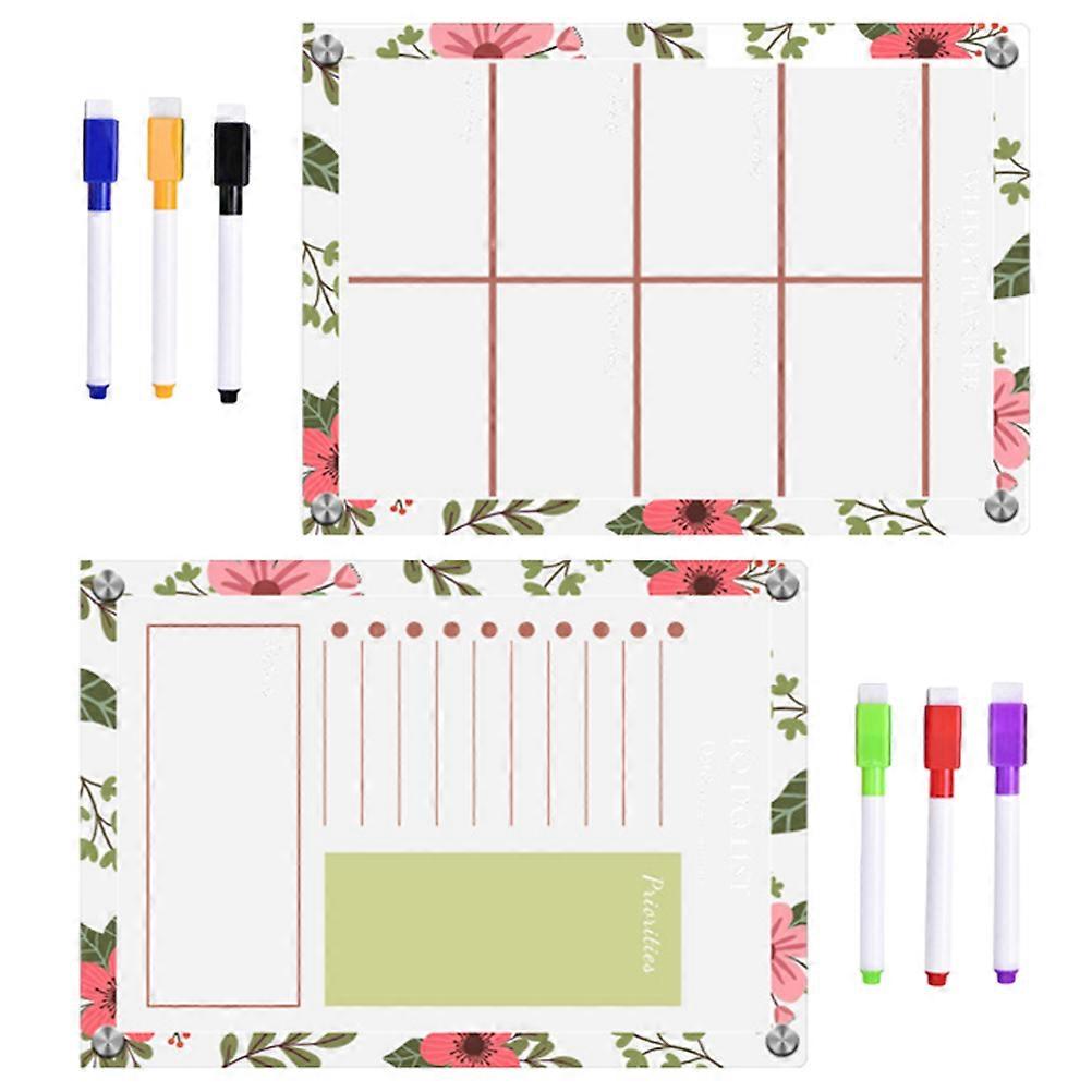Silinebilir Buzdolabı Takvim Not Panosu Kuru Silme Günlük Planlayıcı Aile 29.7x21cm 1 Set