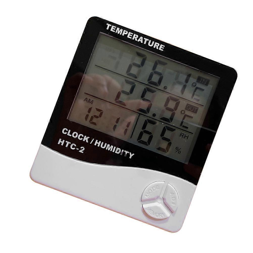Digital Humidity Clock Hygrometer Display Belt Indoor Dual Temperature Alarm Clock Digital Desktop Hygrometer Number Outdoor Plant Detector