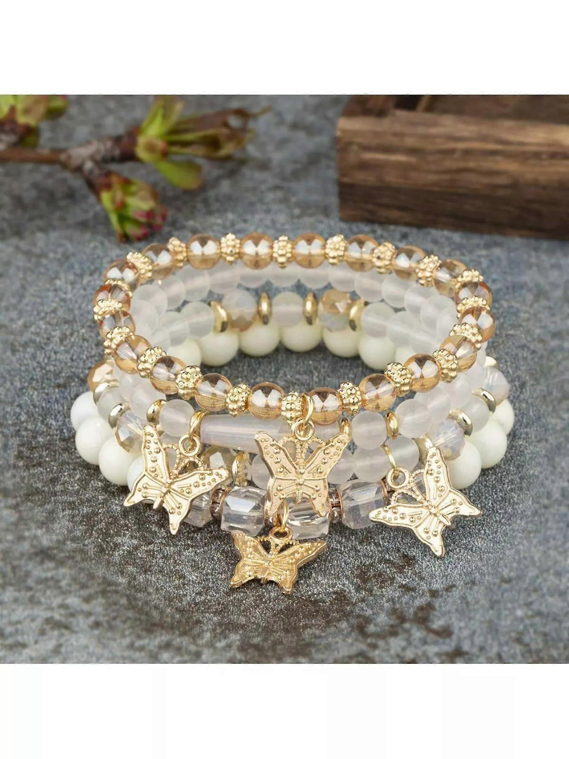 4pcs Butterfly Charm White Pearl Jewelry Set for Women  display picture 1