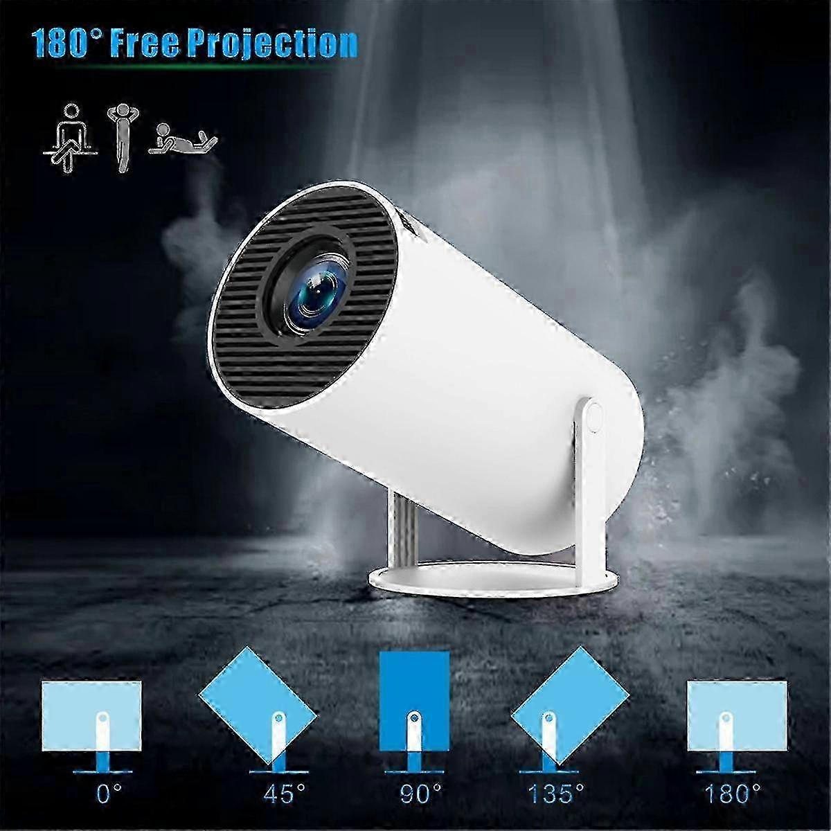 720P HD Smart Projector Android 11 System Wifi6 Bluetooth 5.0 4K Supported Portable Cinema for Indoor Outdoor Use