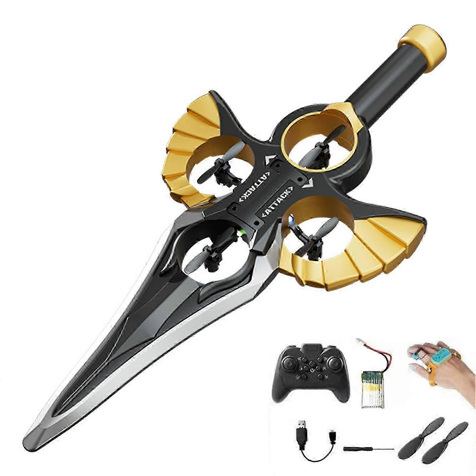 Remote Control Flying-Sword Set - Easy to Fly Stunt RC Aircraft for Kids and Adults, Rechargeable Toy with Lights, Perfect Birthday Present