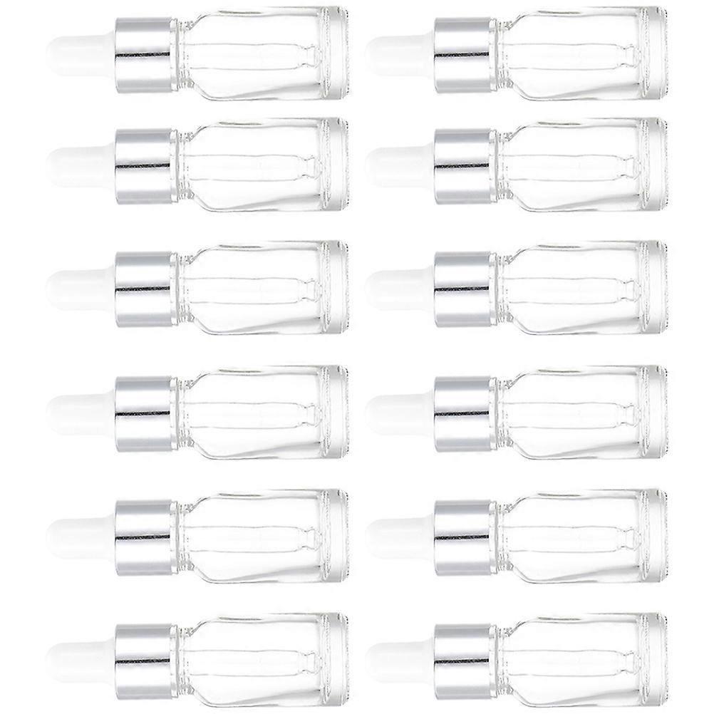 12Pcs Refillable Glass Dropper Bottles for Travel and Home Use in High-Grade Transparent Finish