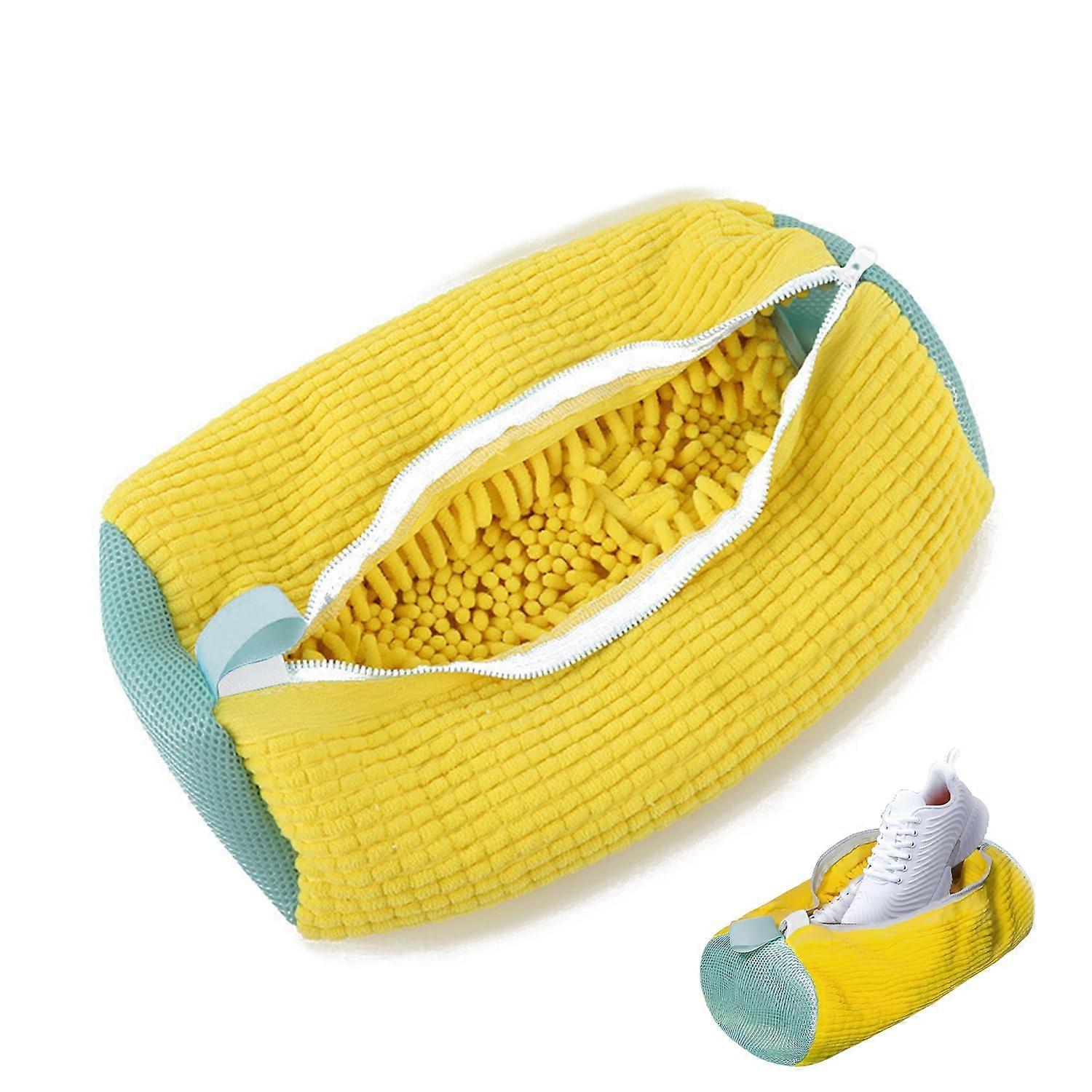 Shoe Washing Machine Bag, Reusable Sneaker Laundry Bag for All Shoe Types Yellow