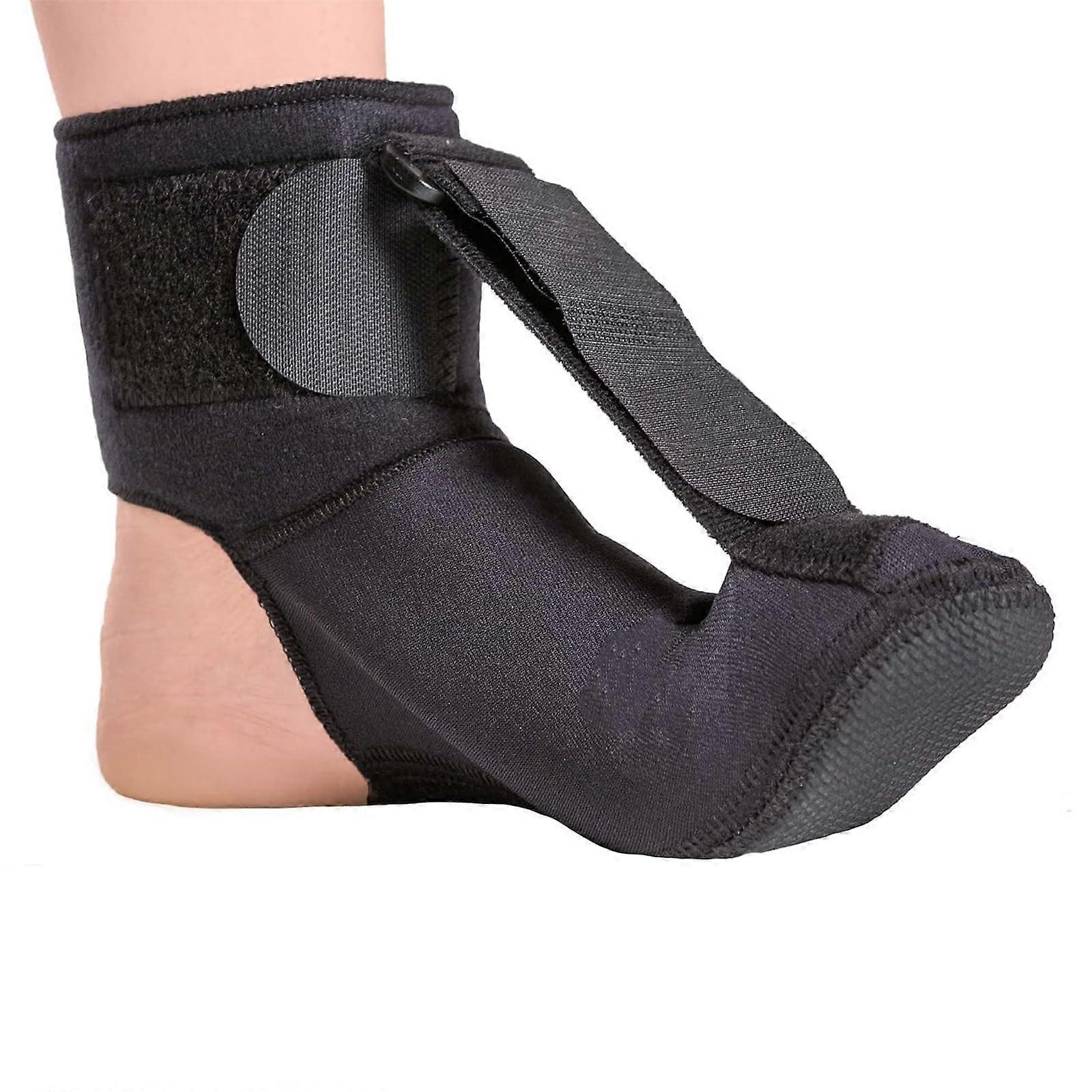 Plantar Fasciitis Night Splint Sock for Achilles Tendonitis, Adjustable Straps, M Size, Black, Foot Drop Relief for Men and Women