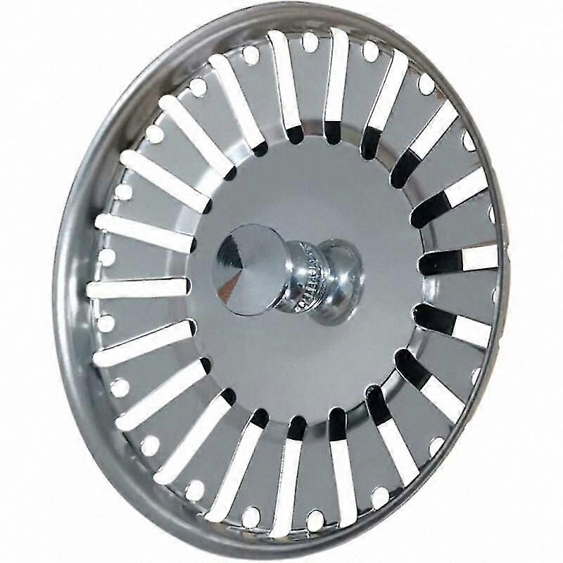 Dual Function Sink Strainer Plug, Stainless Steel Basket Drain Replacement for Kitchen Sinks (84mm Diameter)