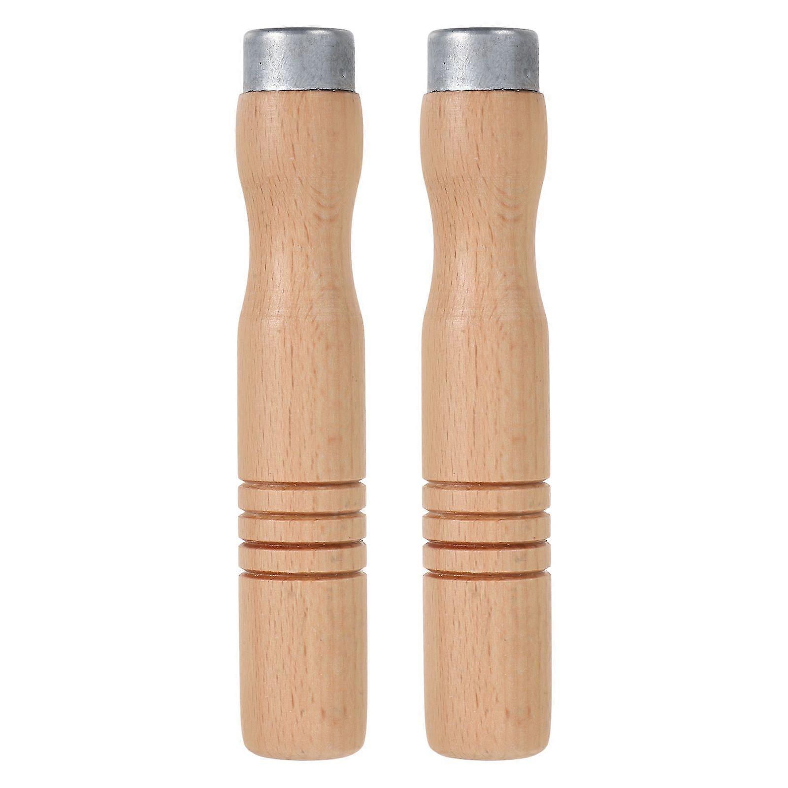 2pcs Wooden Pan Handle Replacement Beech Wood Handles Wooden File Handle File Cutting Tool Wooden Handle Replacement For Frying Pans Woks Cookware
