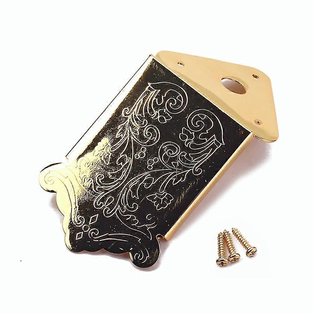 8-String Mandolin Tailpiece - Gold Flower Pattern Guitar Replacement Part