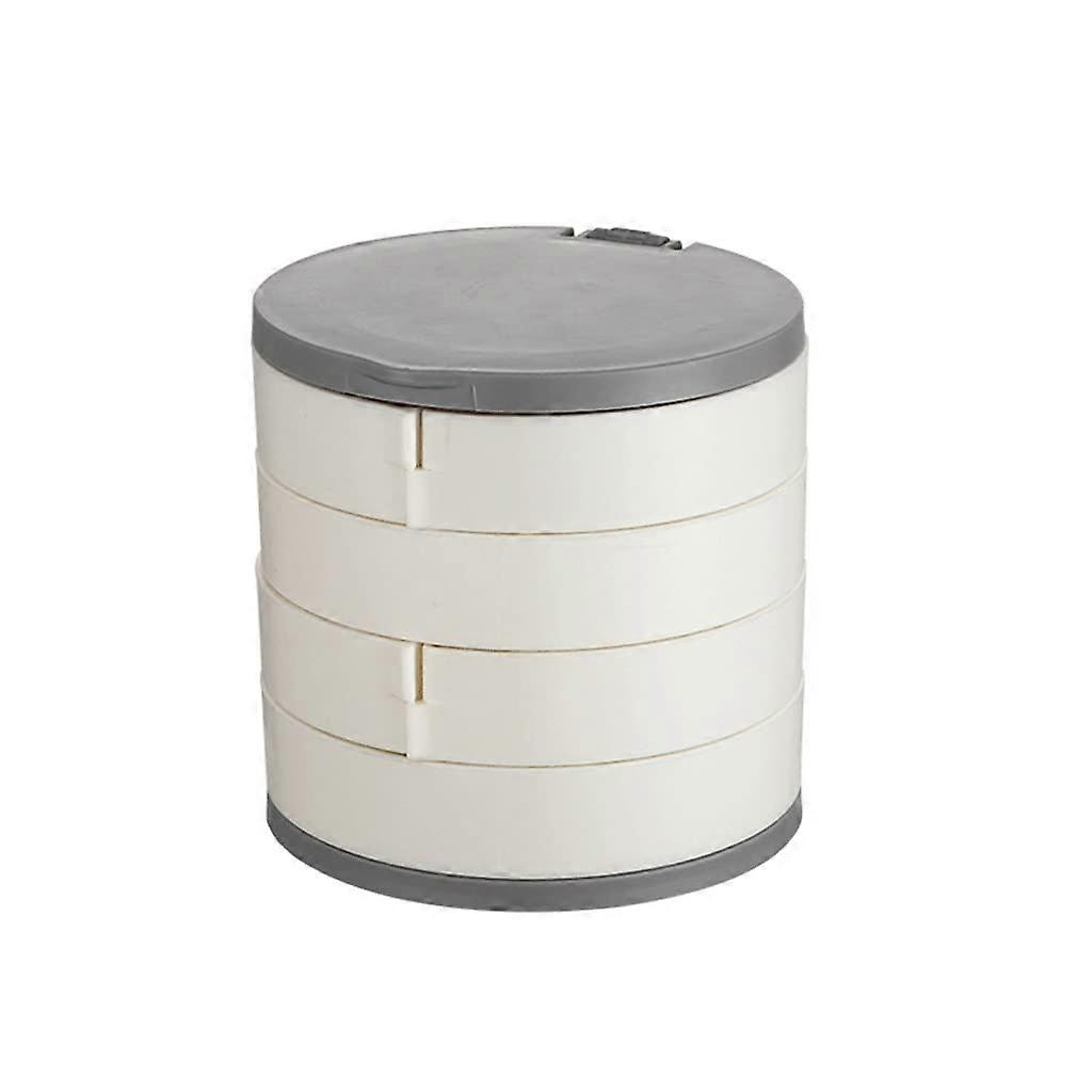 Makeup Organizer Desktop Jewelry Storage Box With Multi-Layer Rotatable Rack, Earrings And Ring Box, Mirror