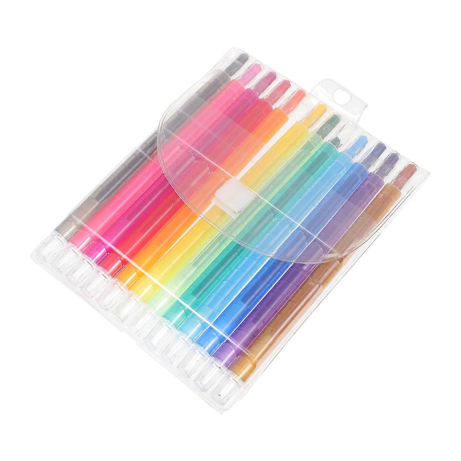 Rotating Kids Drawing Pens 12 Colors Crayons for Classroom Marker Children's Painting Tools Plastic Assorted Color 12Pcs