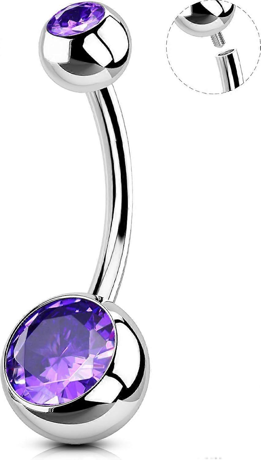 Belly Button Rings Surgical Stee, Internally Threaded Belly Rings, 14G Belly