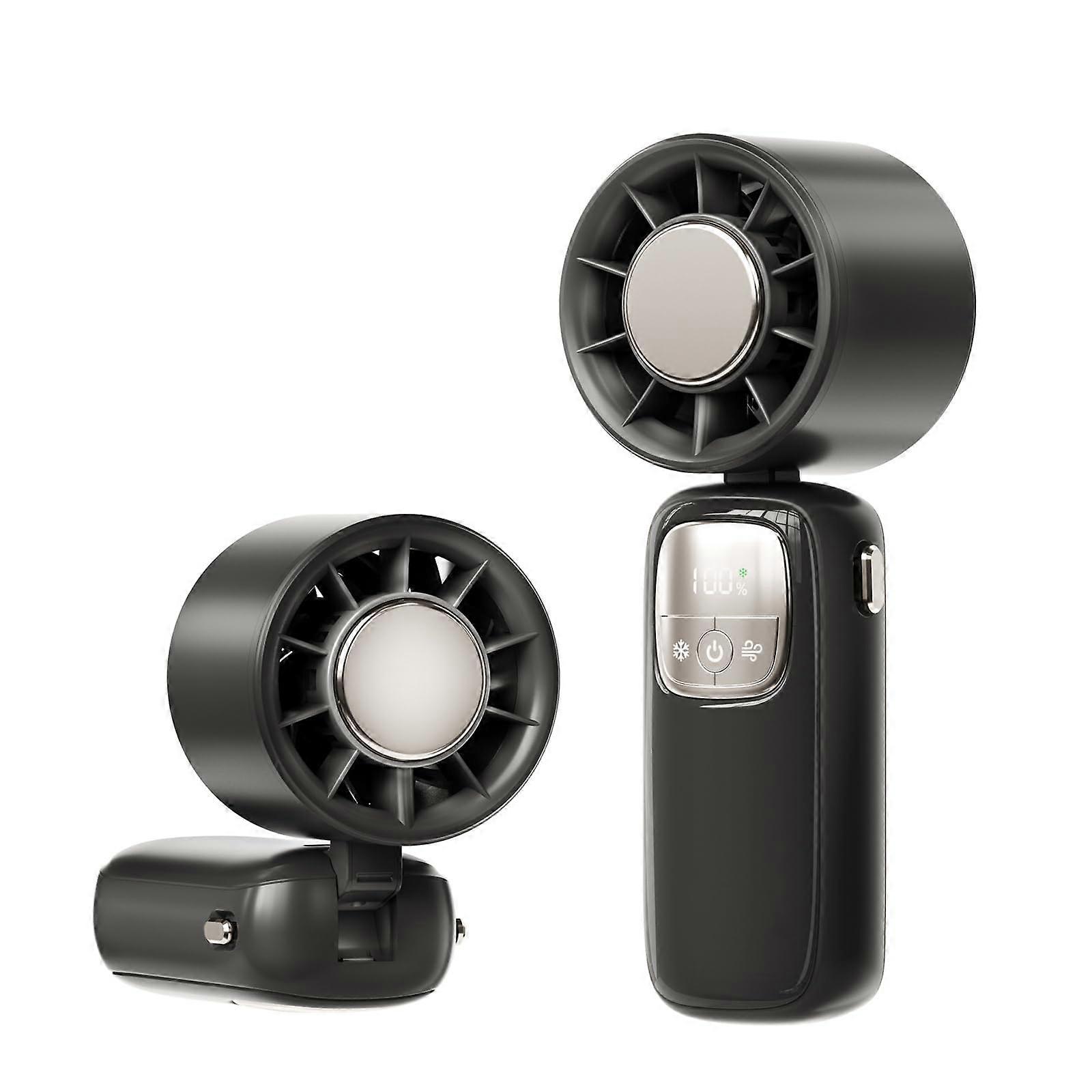 Rechargeable Handheld Fan Portables Small Fan Regulable Handheld Fan for Travel Camping Black