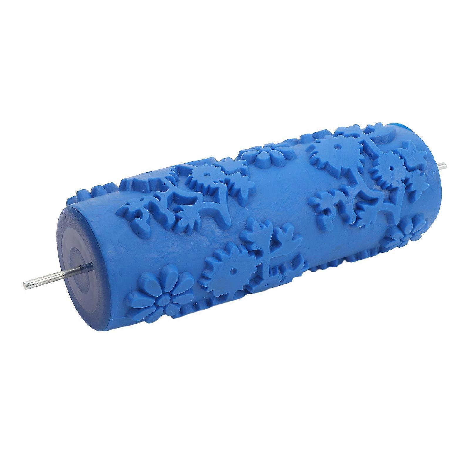 Pattern Paint Roller 5 Inch Flower Design Rubber Decorative Texture Roller for Wall Ceiling Door 