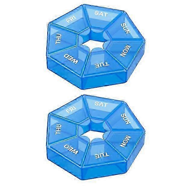 2Pcs/set Pill Case Plastic 7 Days Tablet Candy Box Portable