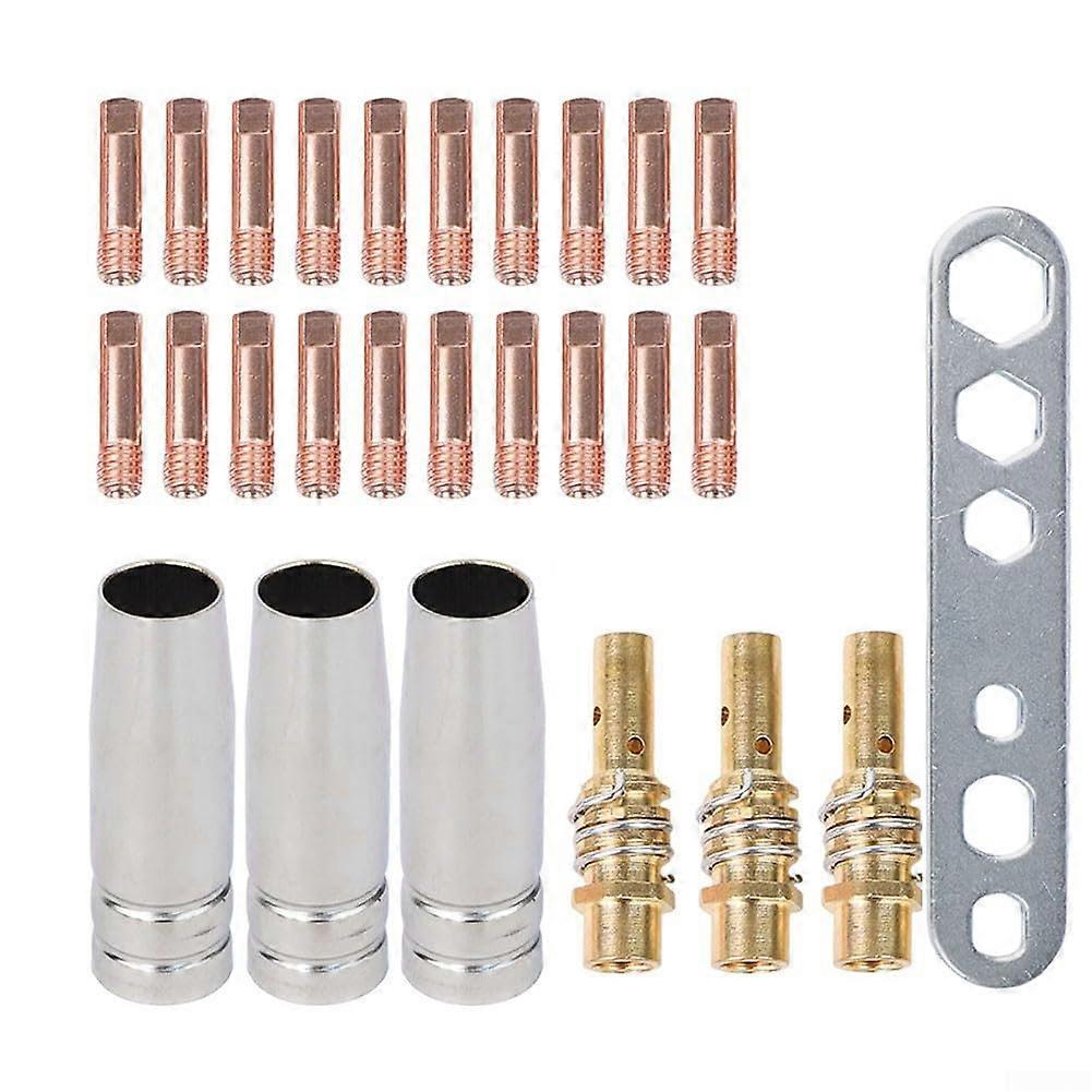 MIG Welding Accessories Set 27PCS for 15AK, Includes Compatible Nozzles, Contact Tips, Diffusers for Enhanced Welding Performance