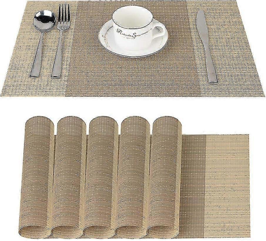 Placemats, 6-piece set, protect the tabletop, easy to clean, resistant to 80 degrees Celsius high temperature