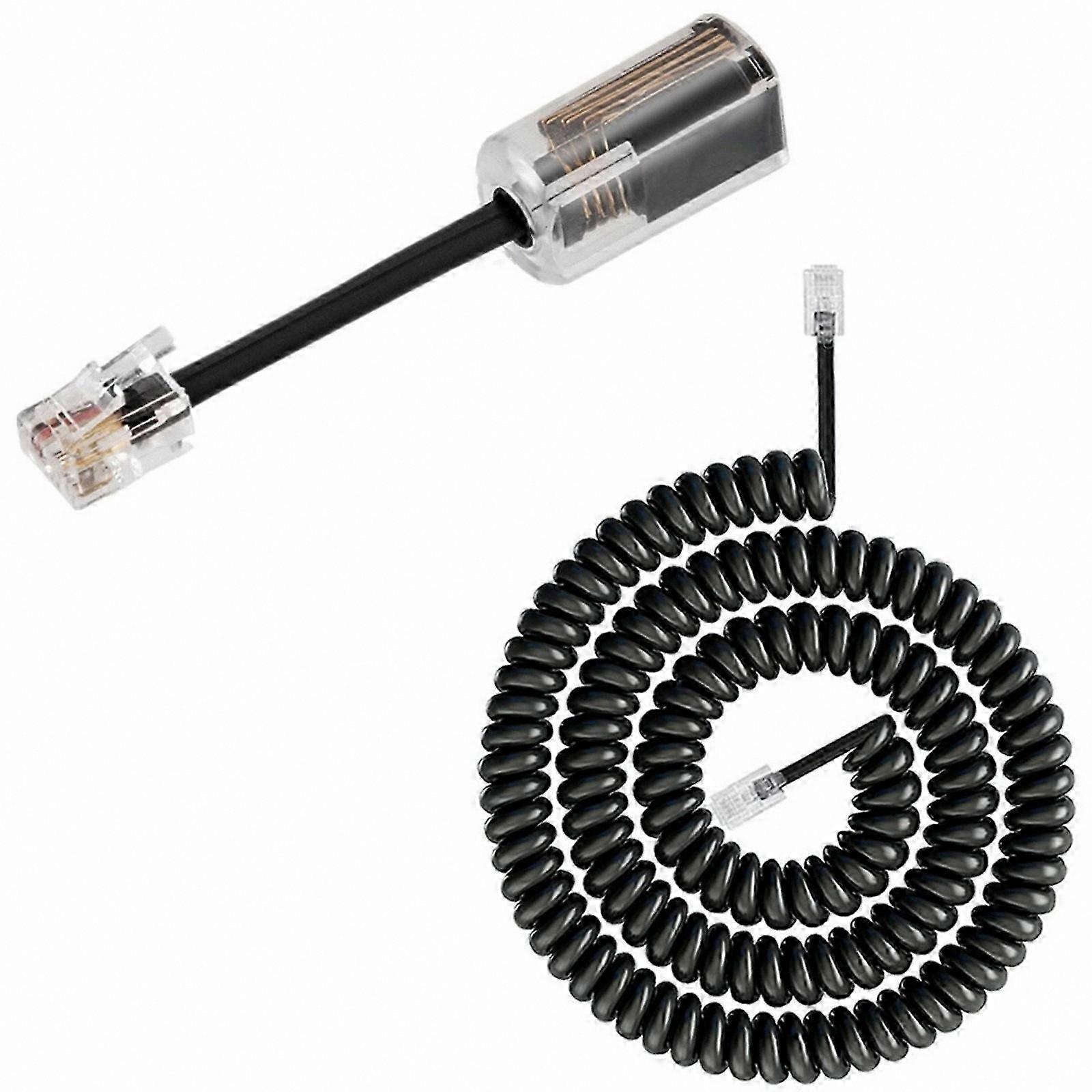 Rotating Phone Cord Organizer - 360° Swivel for Desk Handsets (White)