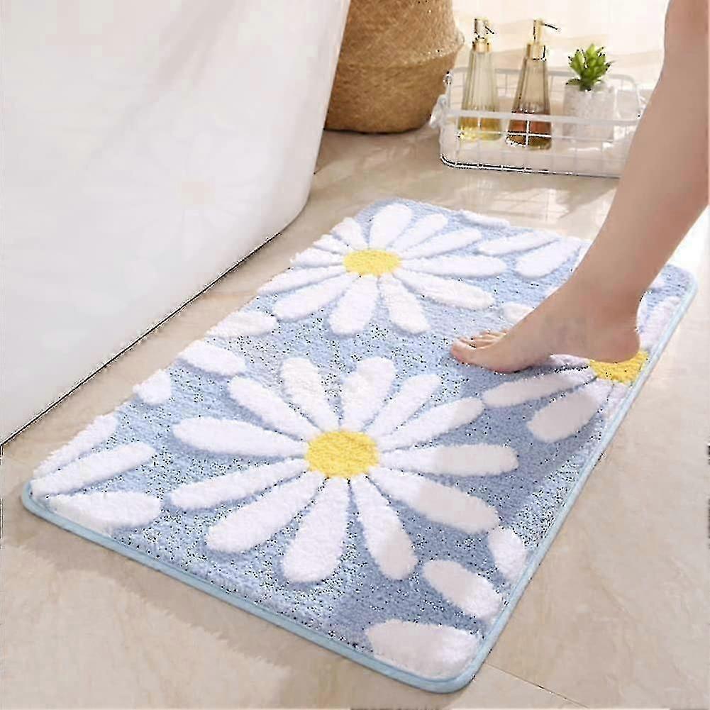 Anti-slip Microfiber Bathroom Mat,15.7x23.6 Inch,light Blue