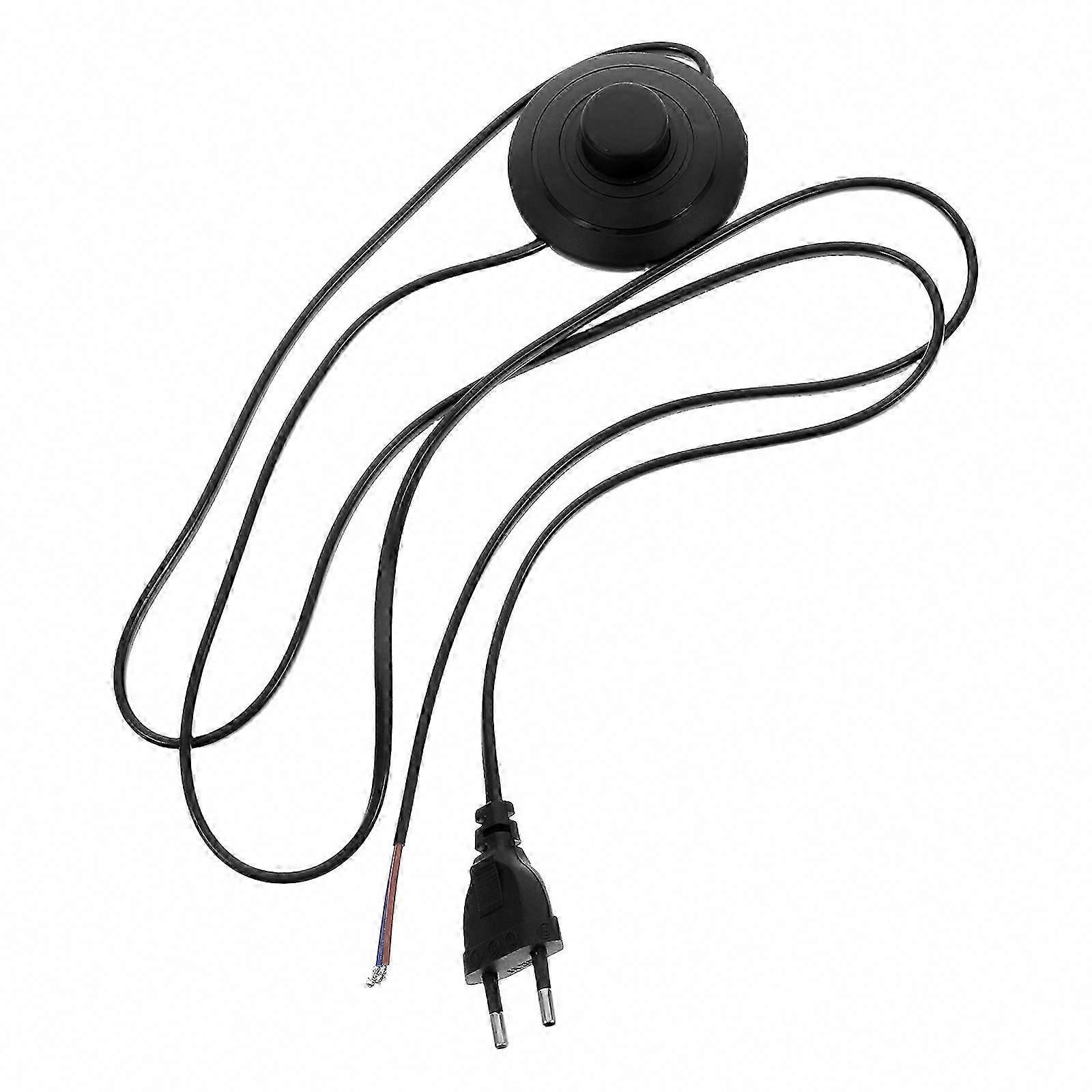 Bedside Lamp Foot Switch Extension Cord for Reading and Office Use, Black ABS, 180x7x3cm, 1-Pack