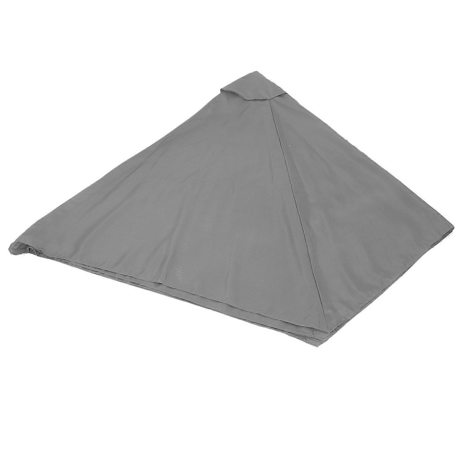 Patio Umbrella Canopy Replacement Round Shape Garden Use Polyester Material Grey 106.11X106.11X0.04IN 1Set