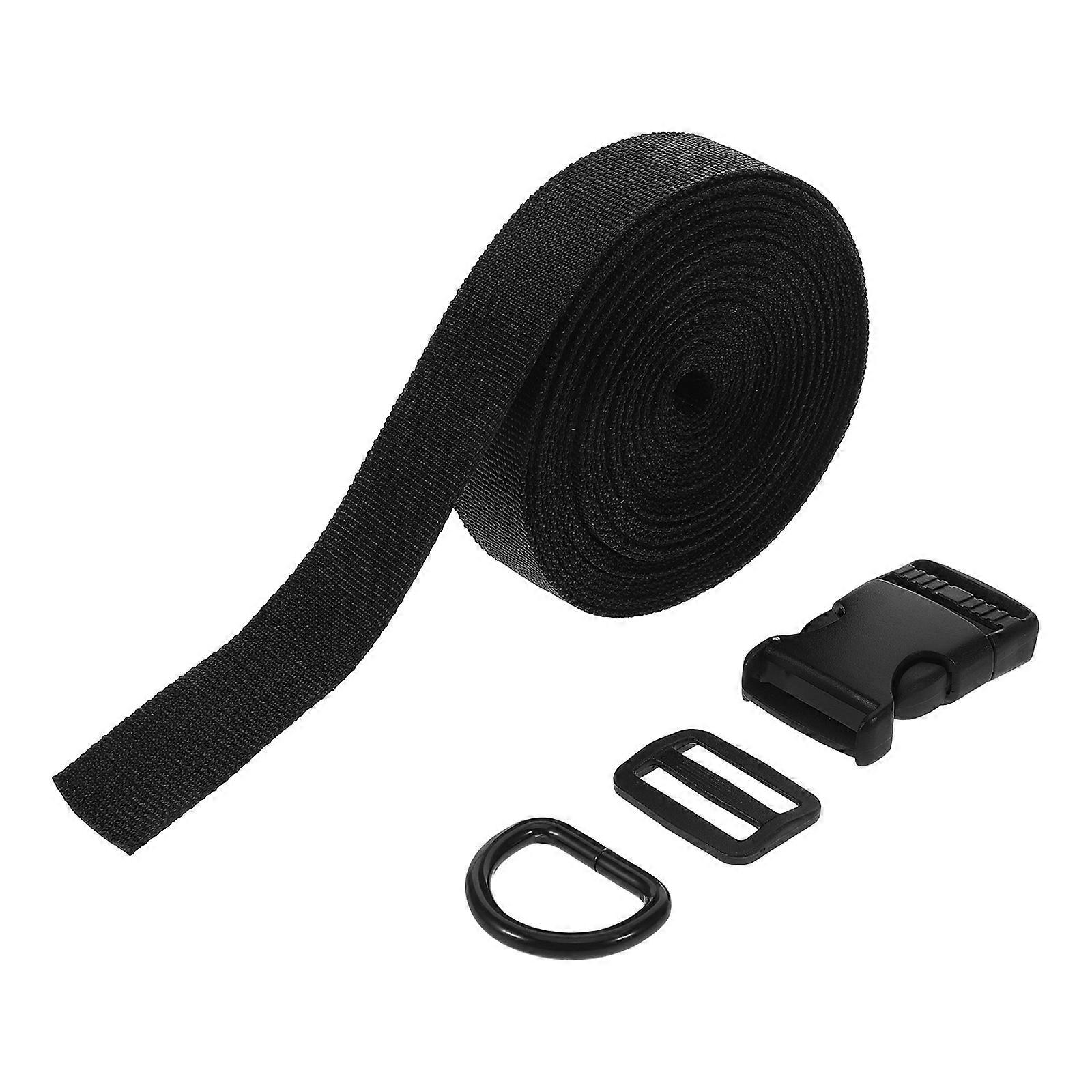 Buckle Kit Multi-Purpose Strap Set With Quick Side Release Adjustable Plastic Buckles For Luggage Black 540.00X2.20X0.20cm Versatile Design 1Set