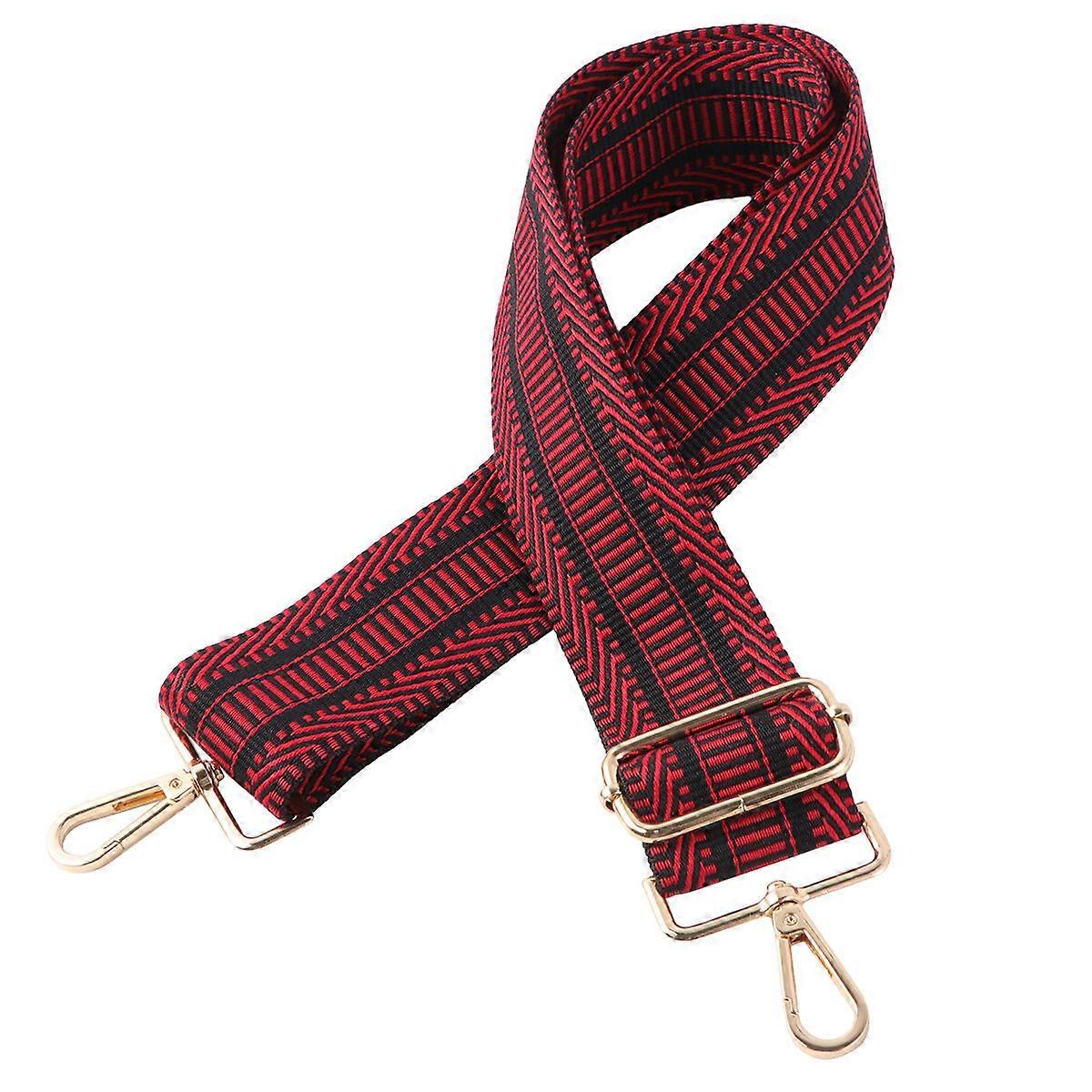 Bag Strap with Buckle Red Nylon Cotton Adjustable Wide Comfort Replacement for Handbag Clutch Tote Bag Use