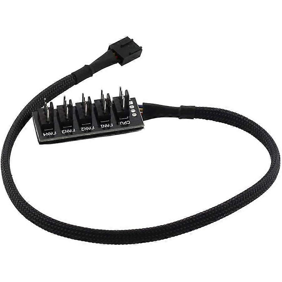Host Case PC Cooler Fan Power Cable 1 Female to 5 Male 4Pin Socket Fan Hub Splitter Cable for 4Pin