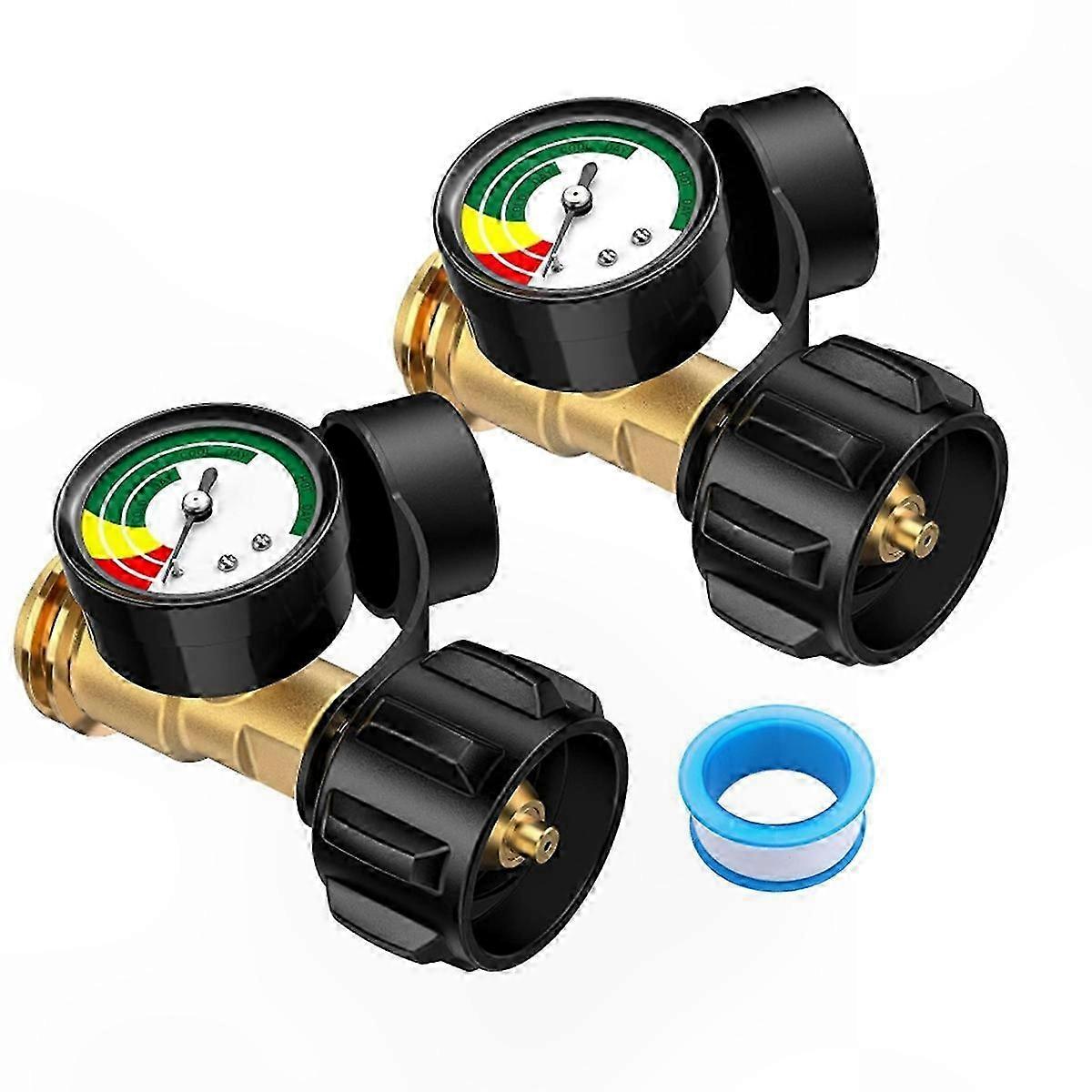 Propane Tank Gauge 2-Pack, Gas Level Indicator for Heater, Fire Pit, BBQ Grill