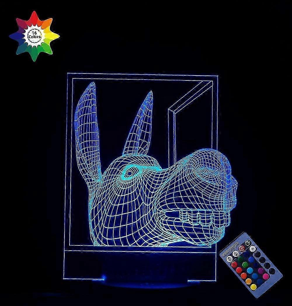 Optical Illusion 3D Donkey Night Light 16 Colors Changing USB Power Remote Control Touch Switch Decor Lamp LED Table Desk Lamp Brithday Children Kids