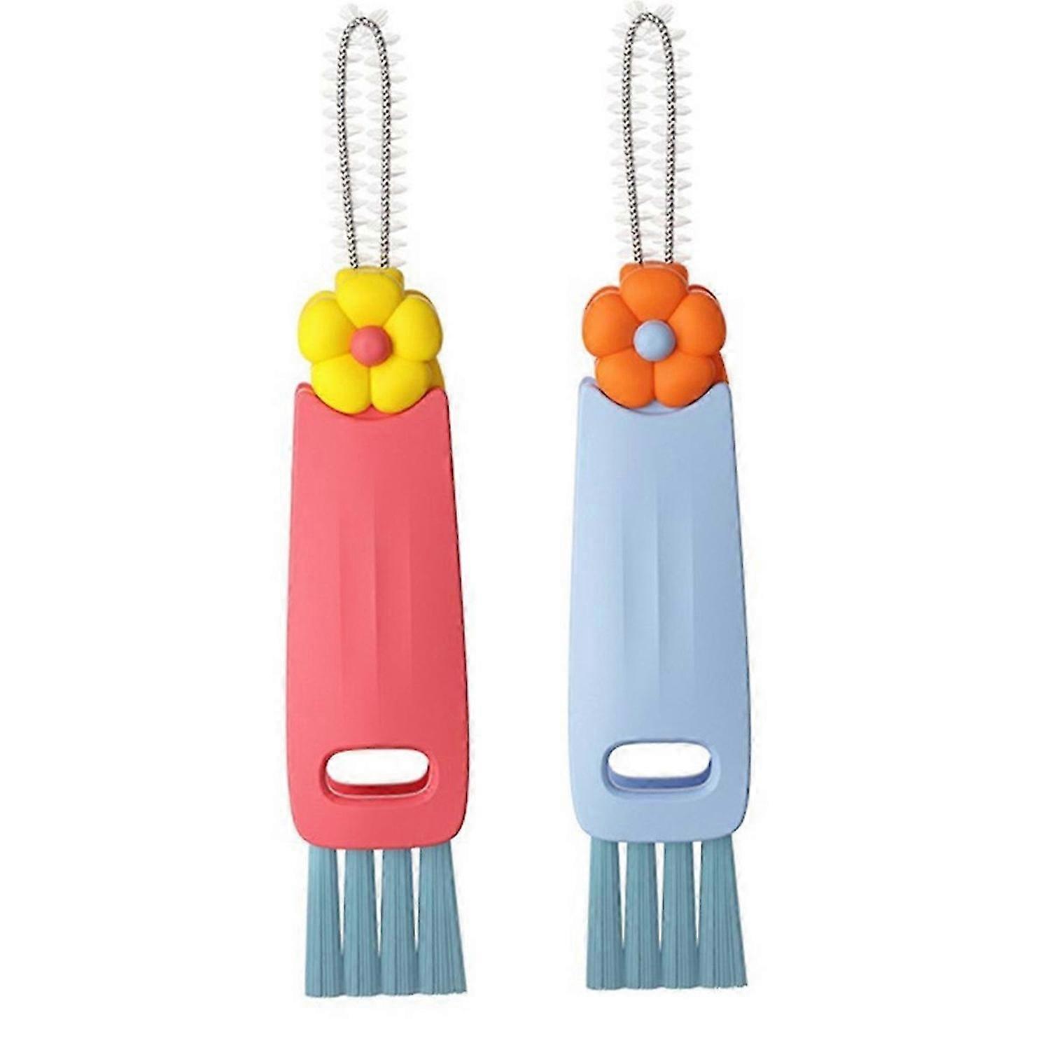 Cup Lid Cleaning Brush -  2 PC Cute Flower Multi Functional Cleaner