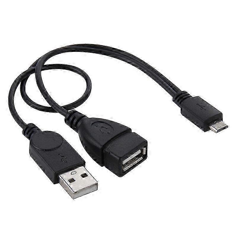 Micro USB to USB 2.0 Male & USB 2.0 Female Host OTG Converter Adapter Cable, Length: About 30cm(Black) 2025