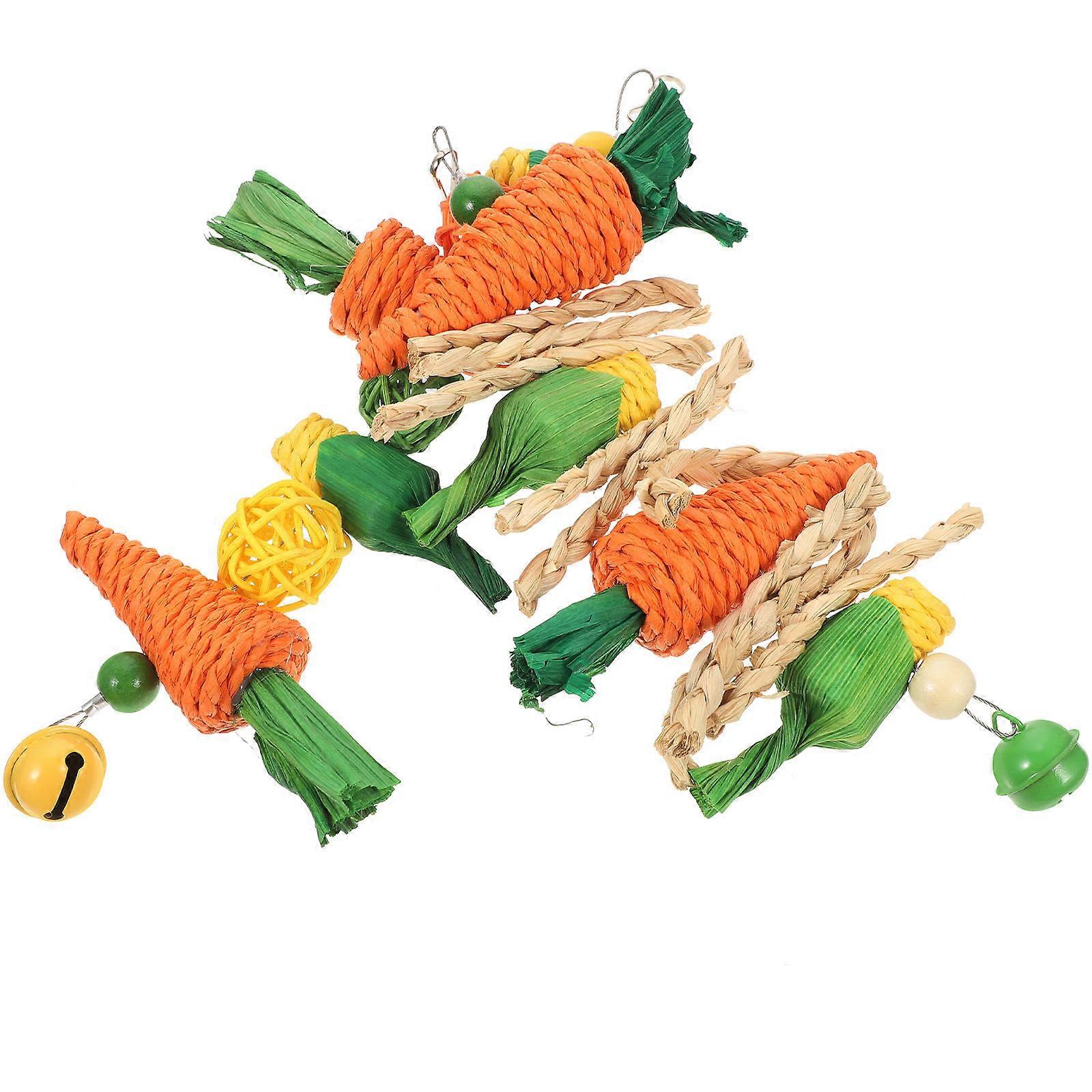 Wear-Resistant Parrot Toy Hanging Cockatiel Toy for Playing 4Pcs
