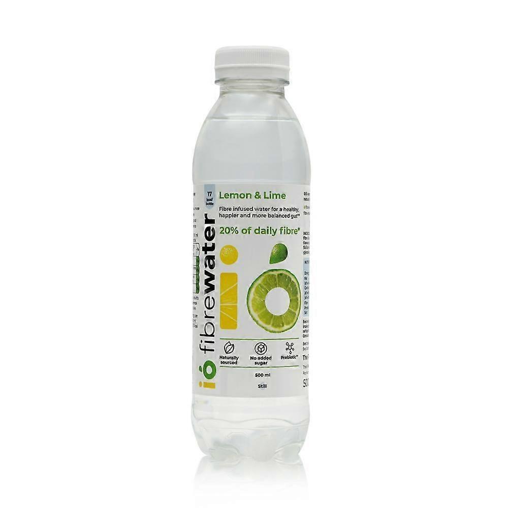 io fibrewater Zitrone & Limette 500 ml - präbiotische Ballaststoffe Wasser still - 6er Pack