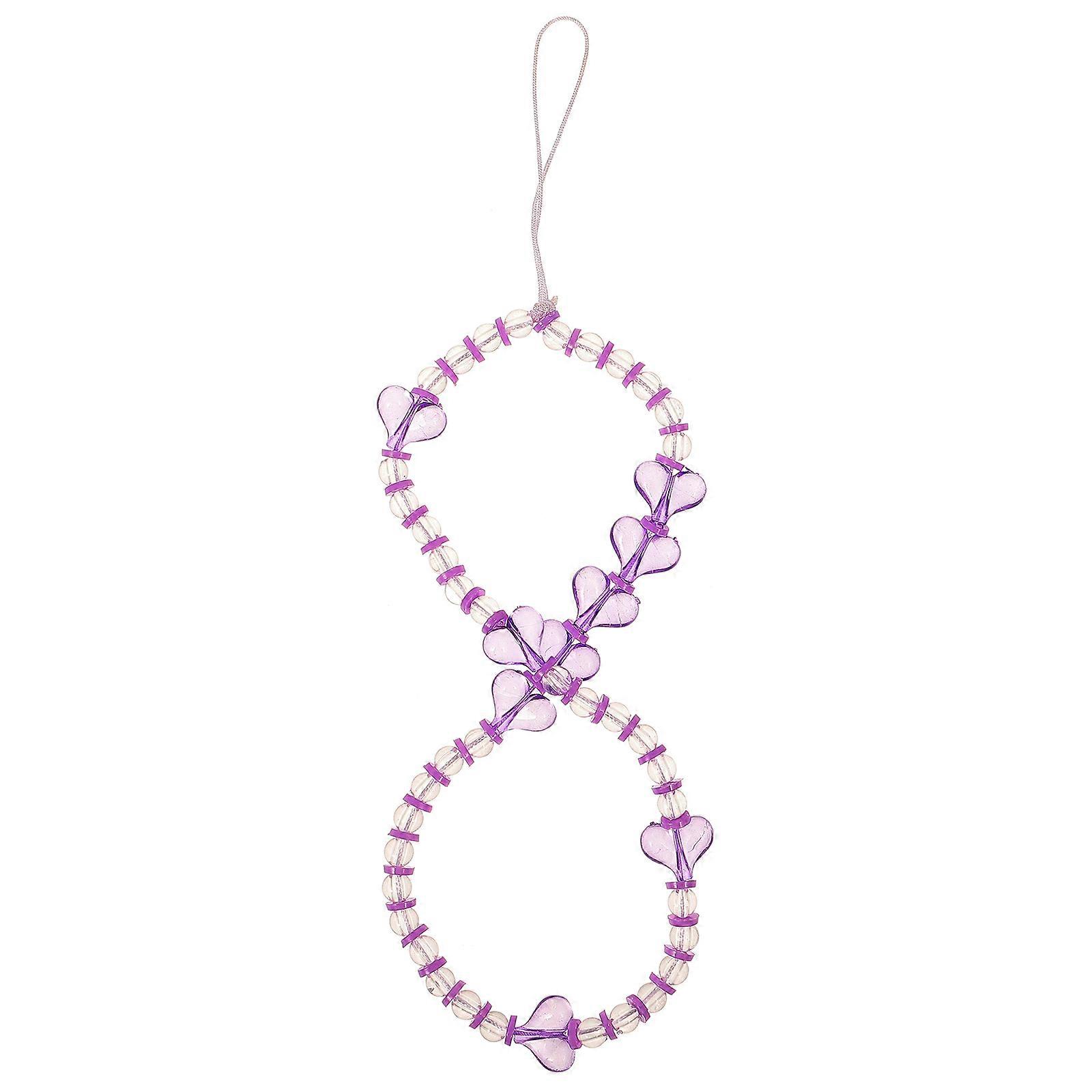 Phone Accessory Beaded Phone Strap Charm for Decoration 5Pcs Violet Plastic