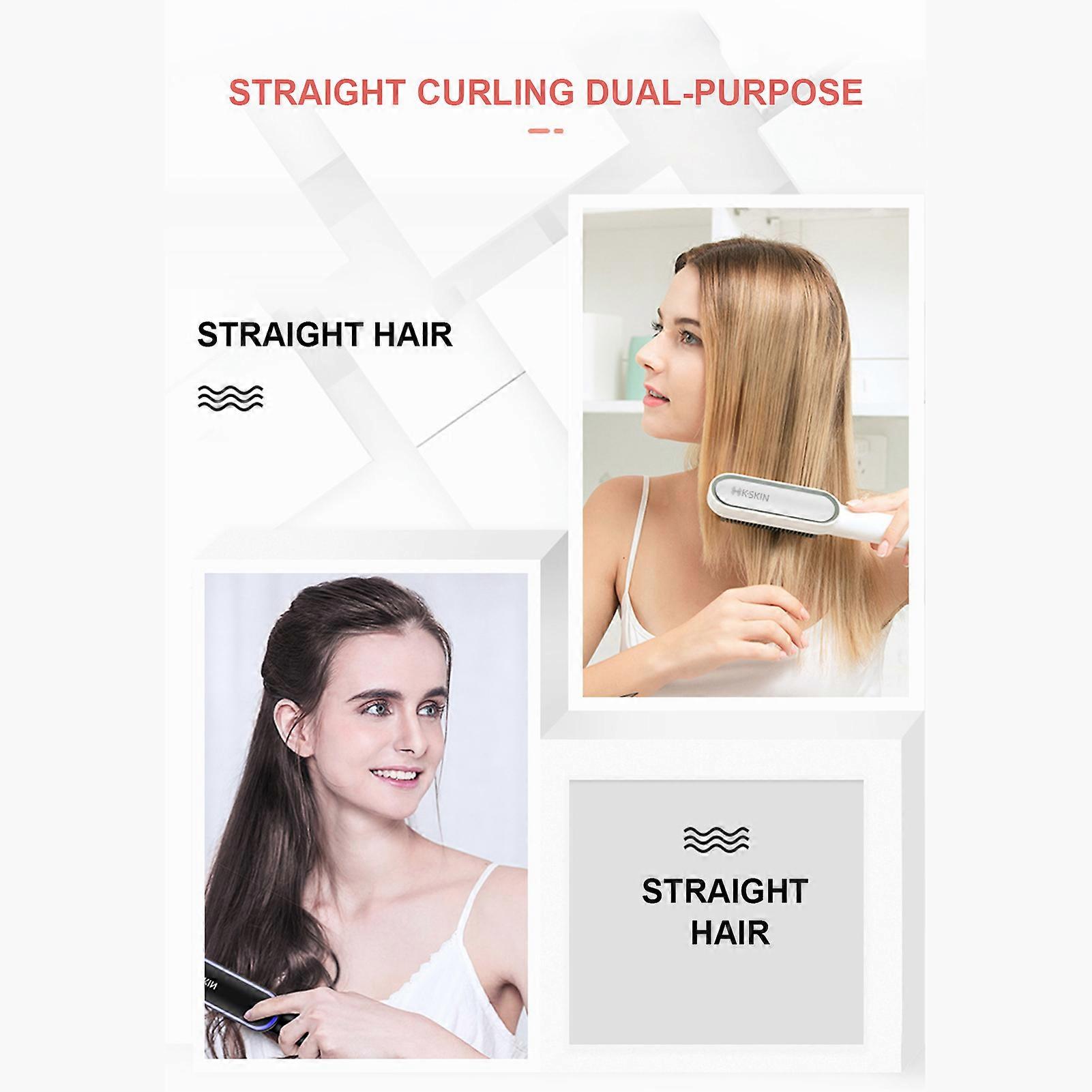 K·SKIN Dual-purpose Hair Straightener Curler Straight Hair Comb Curling Iron Intelligent Temperature Control Fast Styling
