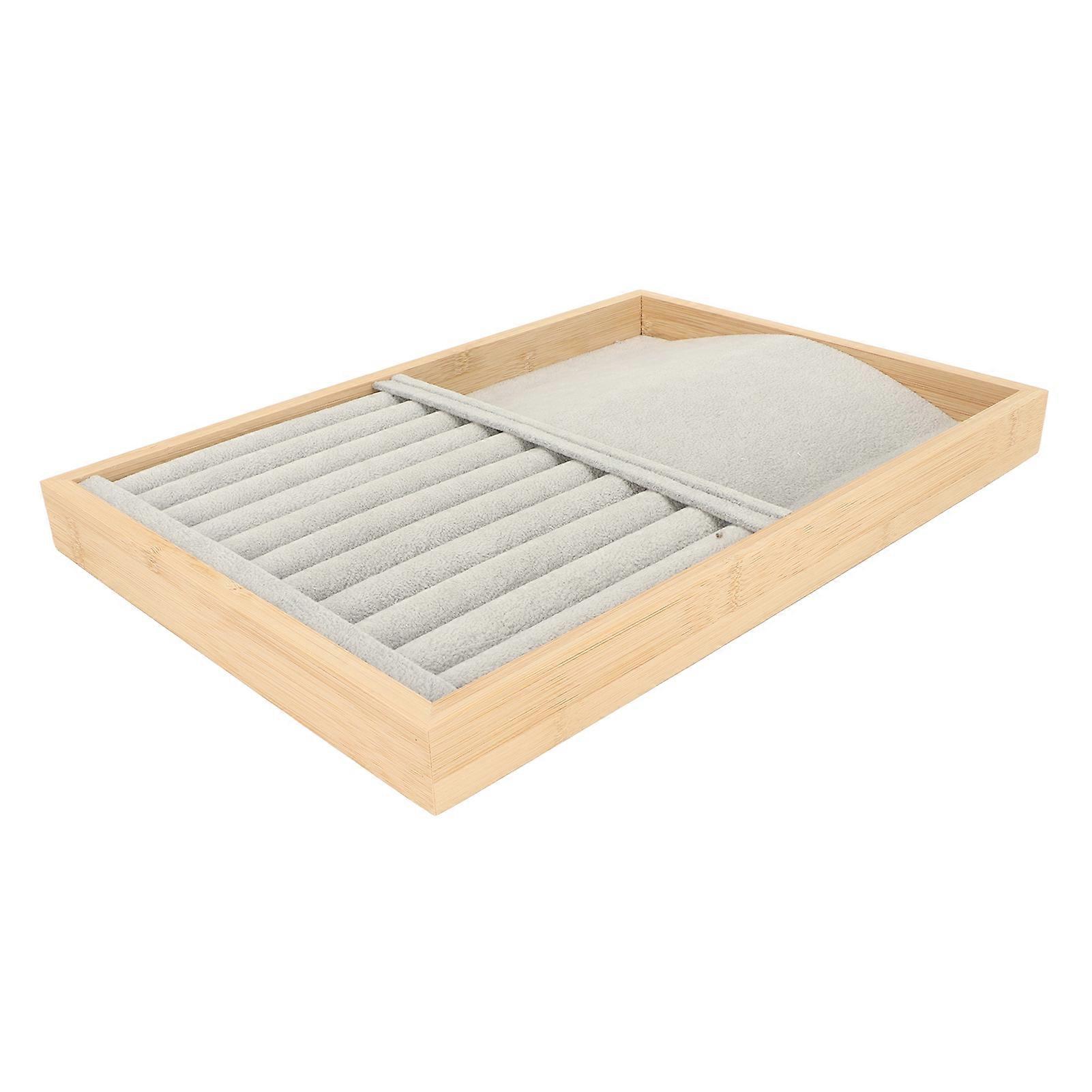 Stackable Jewelry Display Tray 35.5x24.5x3cm Gray Scratch-Proof