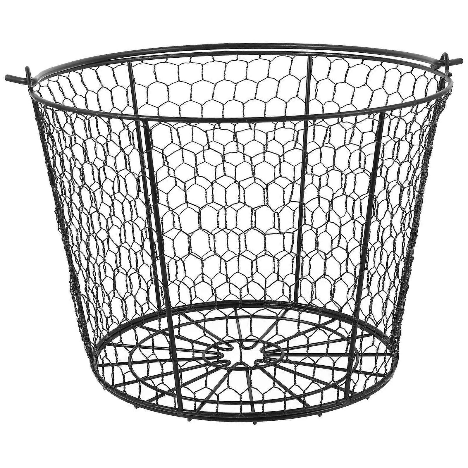 Golf Ball Basket for Outdoor Use Portable Storage Container Black