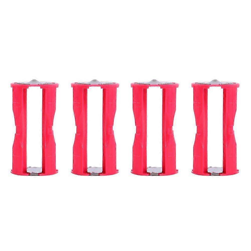 Portable 4pcs 4AAA to C Size Parallel Battery Convertor Adapter Holder Cases Box Red